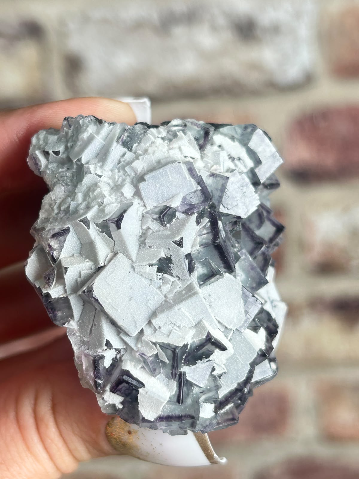 Purple Edge Fluorite with Crystalline Coating