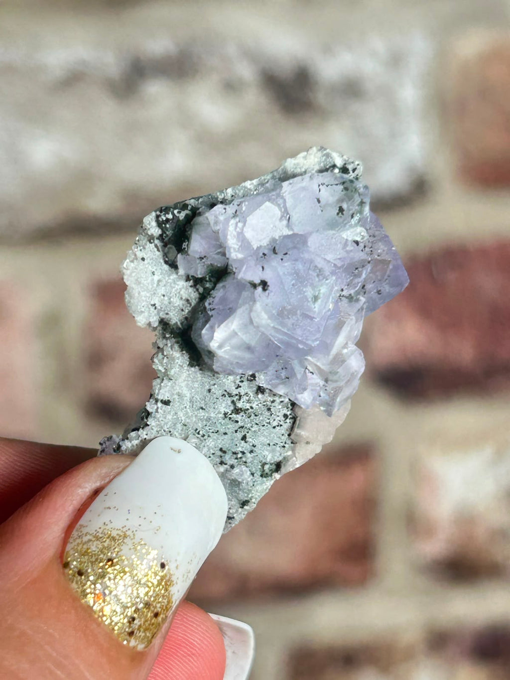 Purple Fluorite with Calcite B