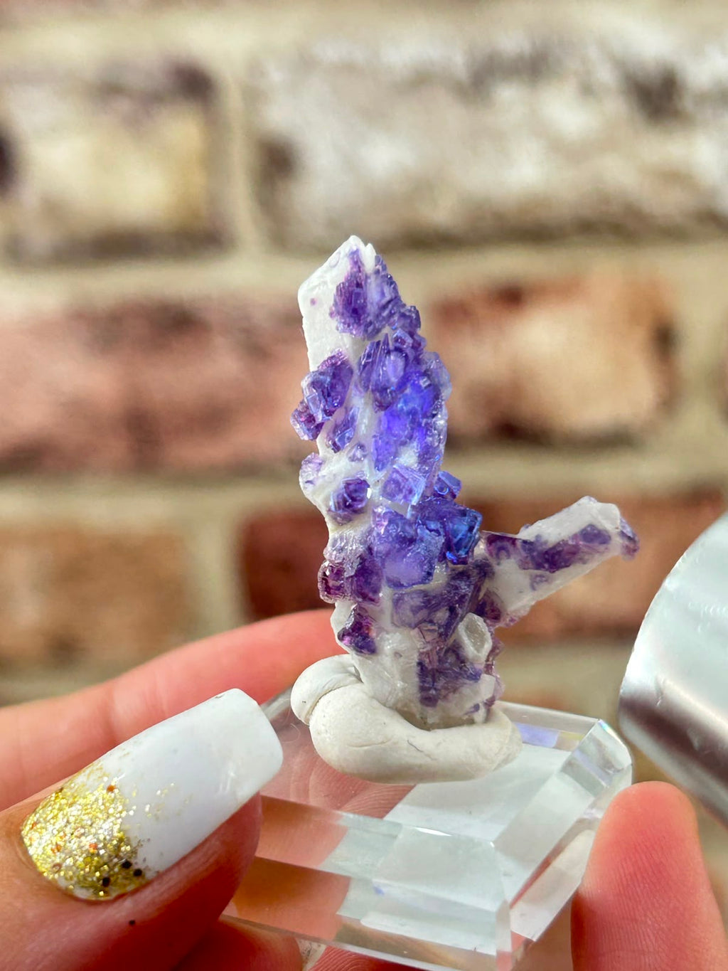 Fluorite on Candle Quartz