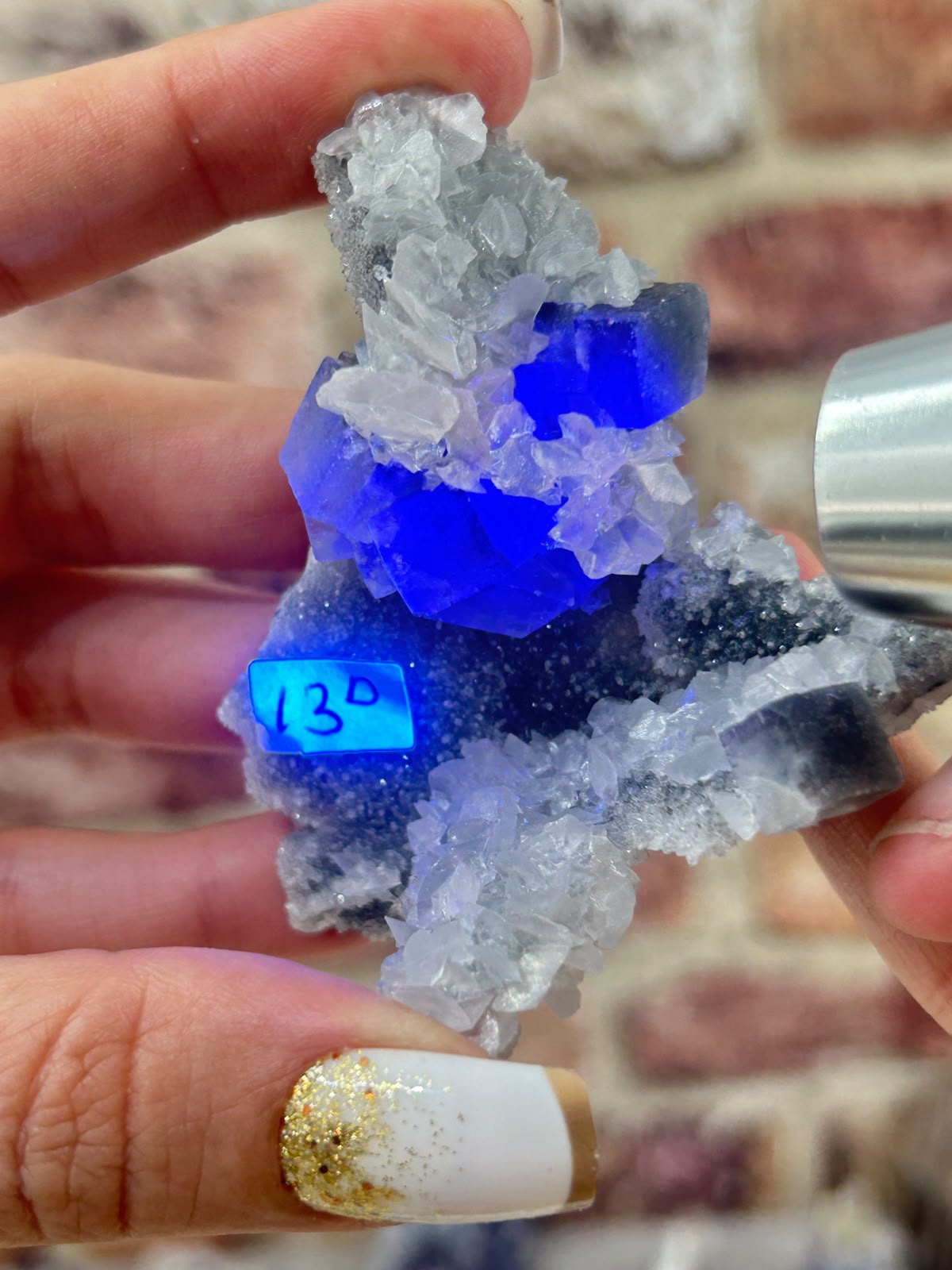 Fluorite on Sugar Quartz with Calcite D