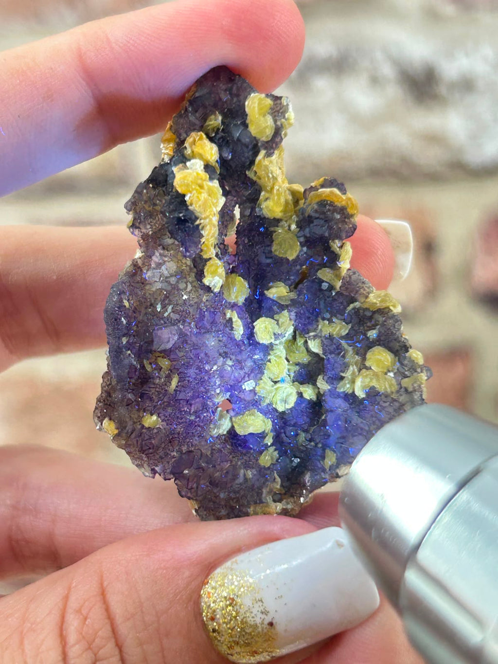 Phantom Fluorite with Yellow Muscovite A
