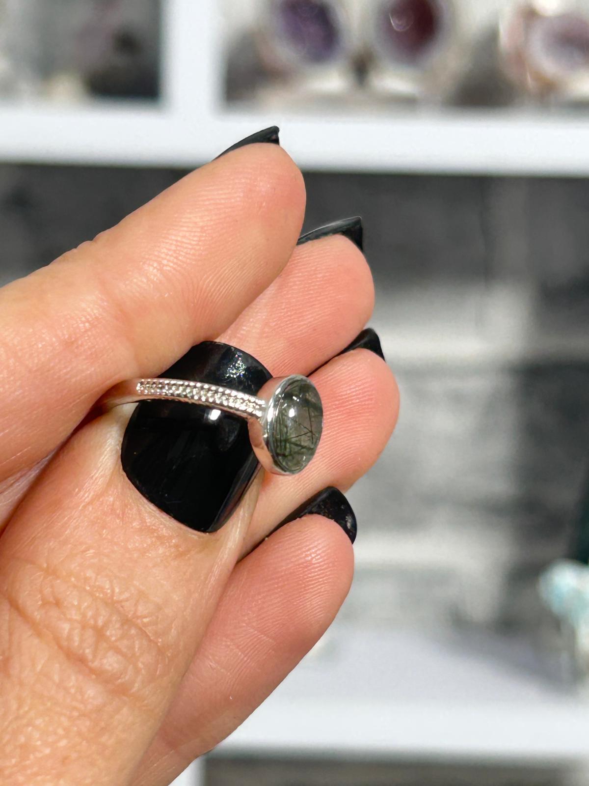 Green Tourmaline Copper Ring