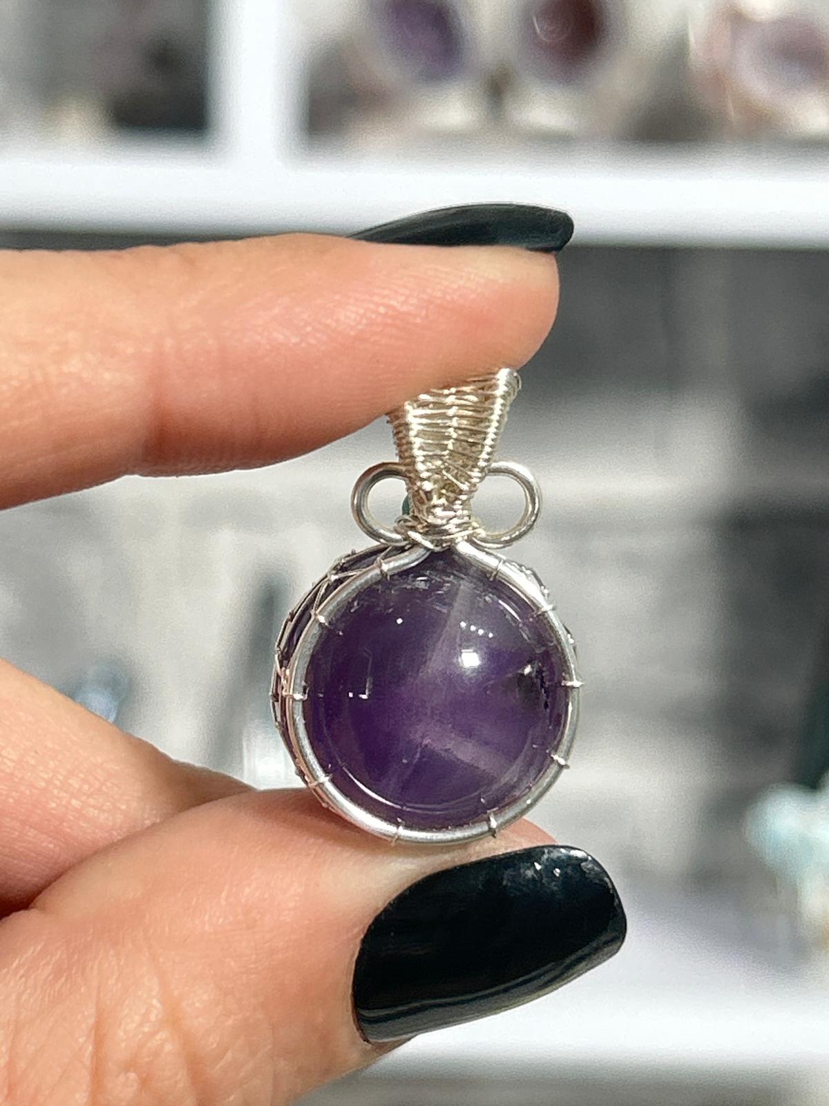 Wire Wrapped Amethyst Pendant