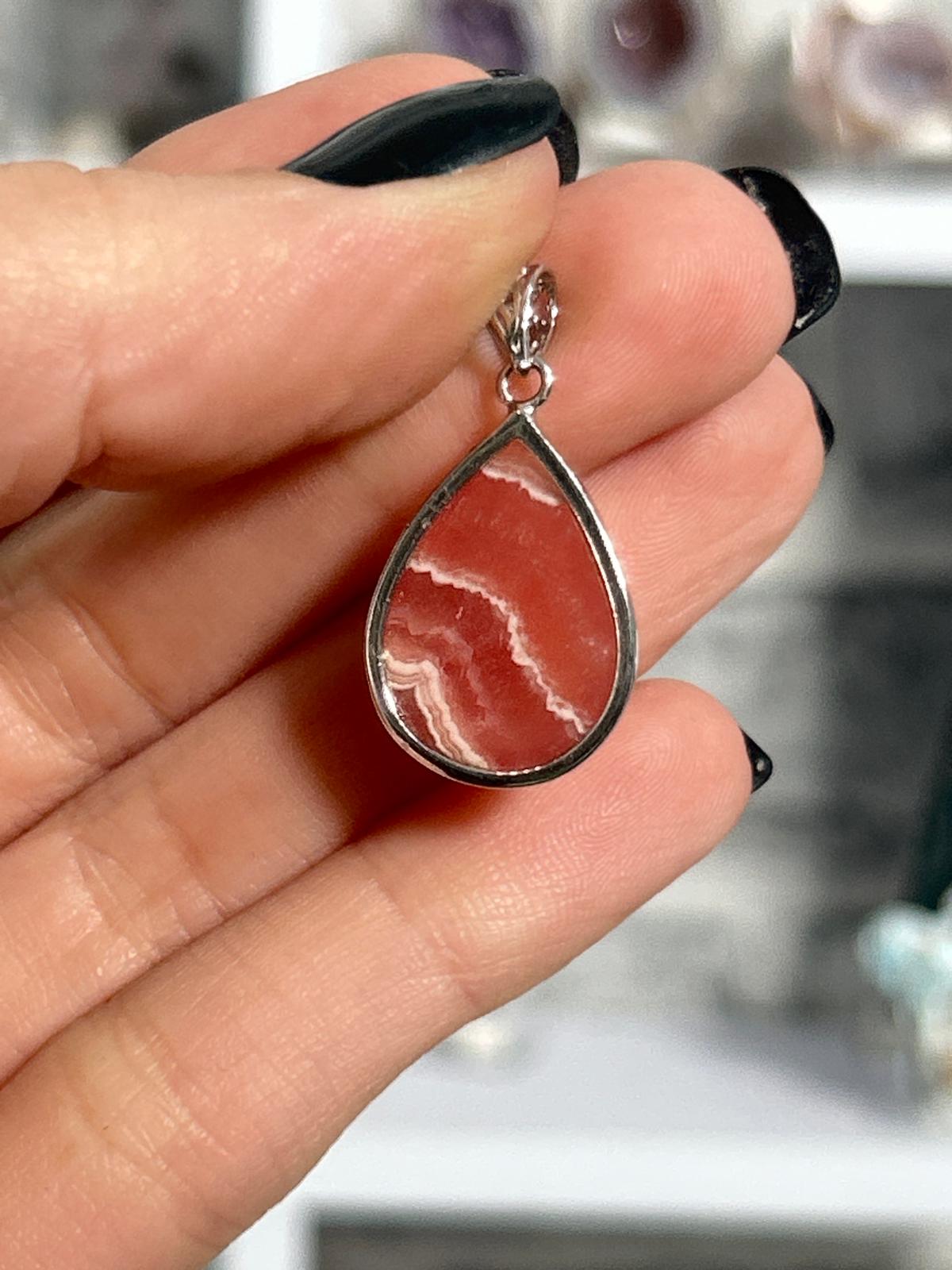 Silver S925 Rhodochrosite Pendant