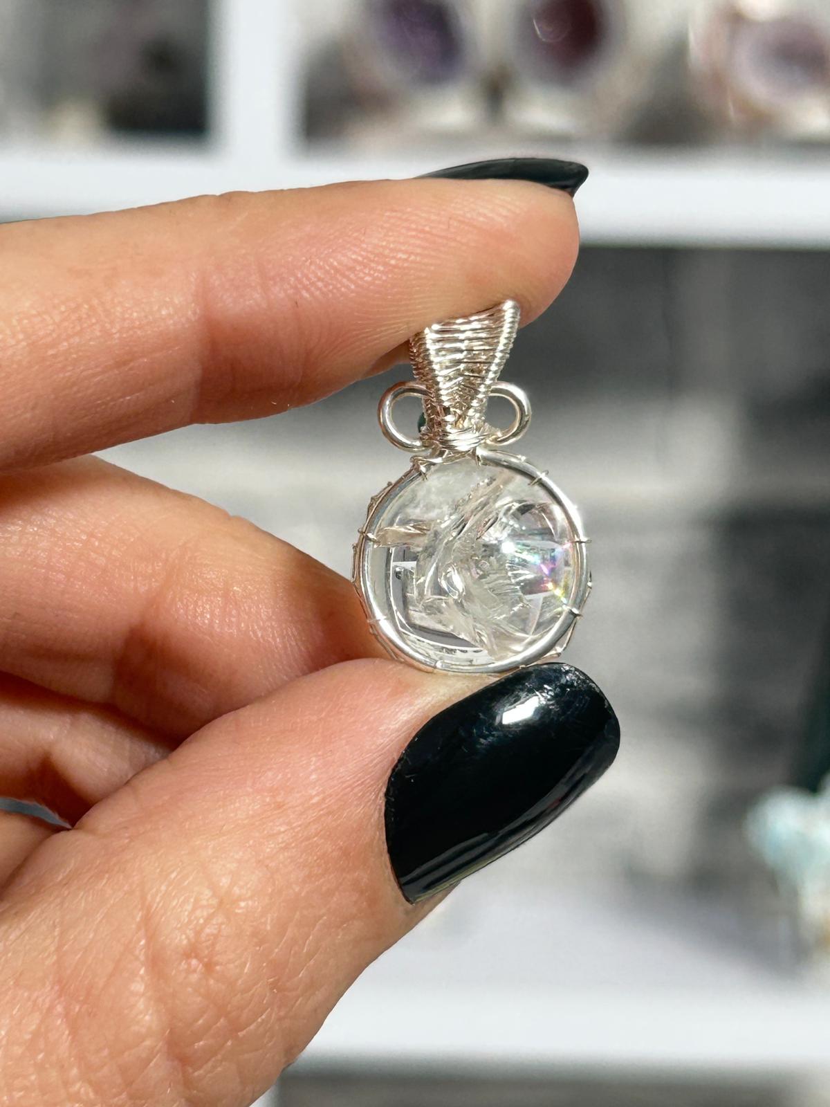 Wire Wrapped Clear Quartz Pendant