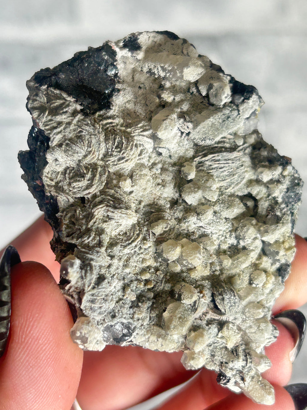 Specularite roses on Quartz with Calcite Sugar from inner Mongolia