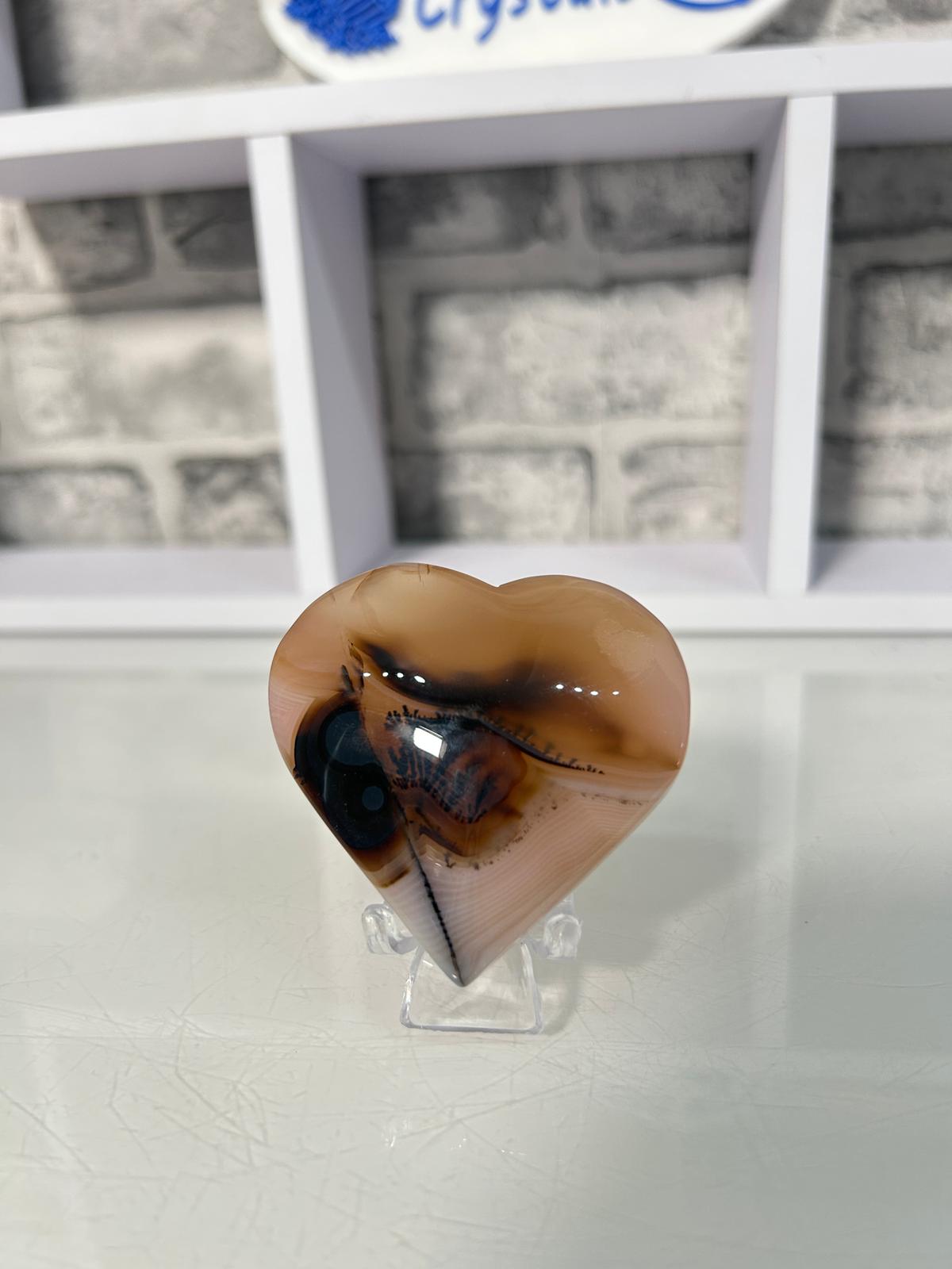 Dendritic Red Agate Heart