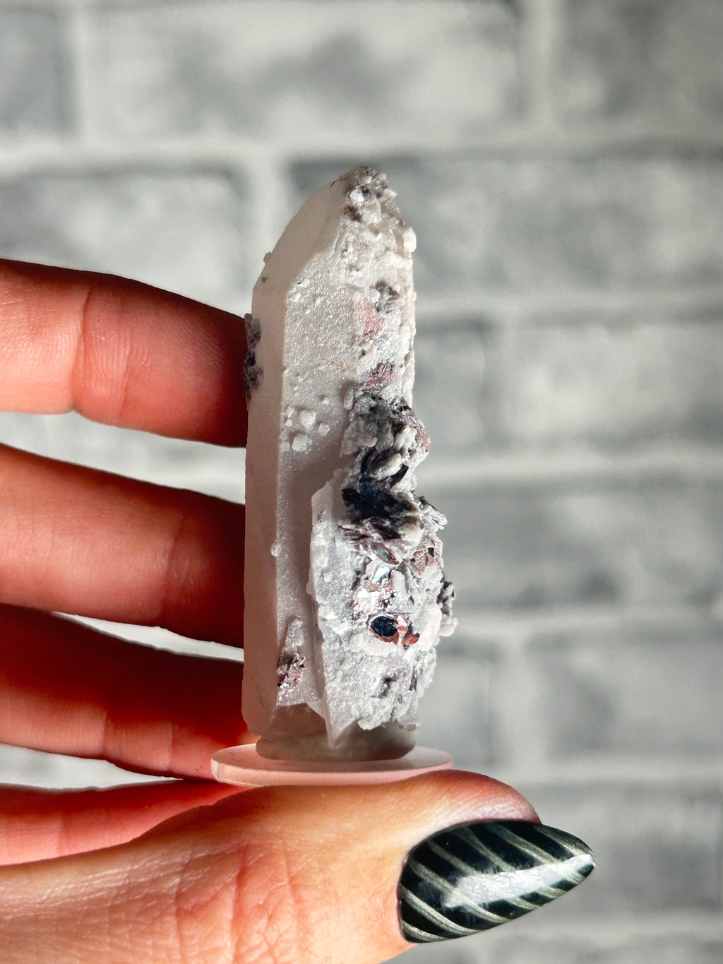 Candle Quartz with Specularite and  Calcite, Huanggang Fe-Sn Deposit, Inner Mongolia