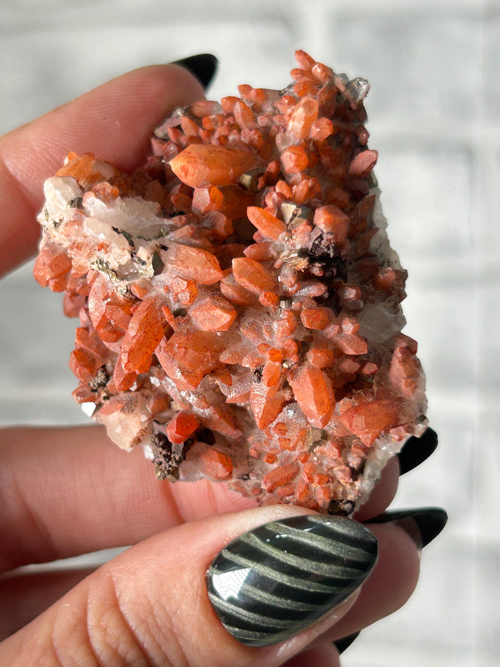 Red Quartz Cluster with Colourful Pyrite and Mamatite - Guizhou, China
