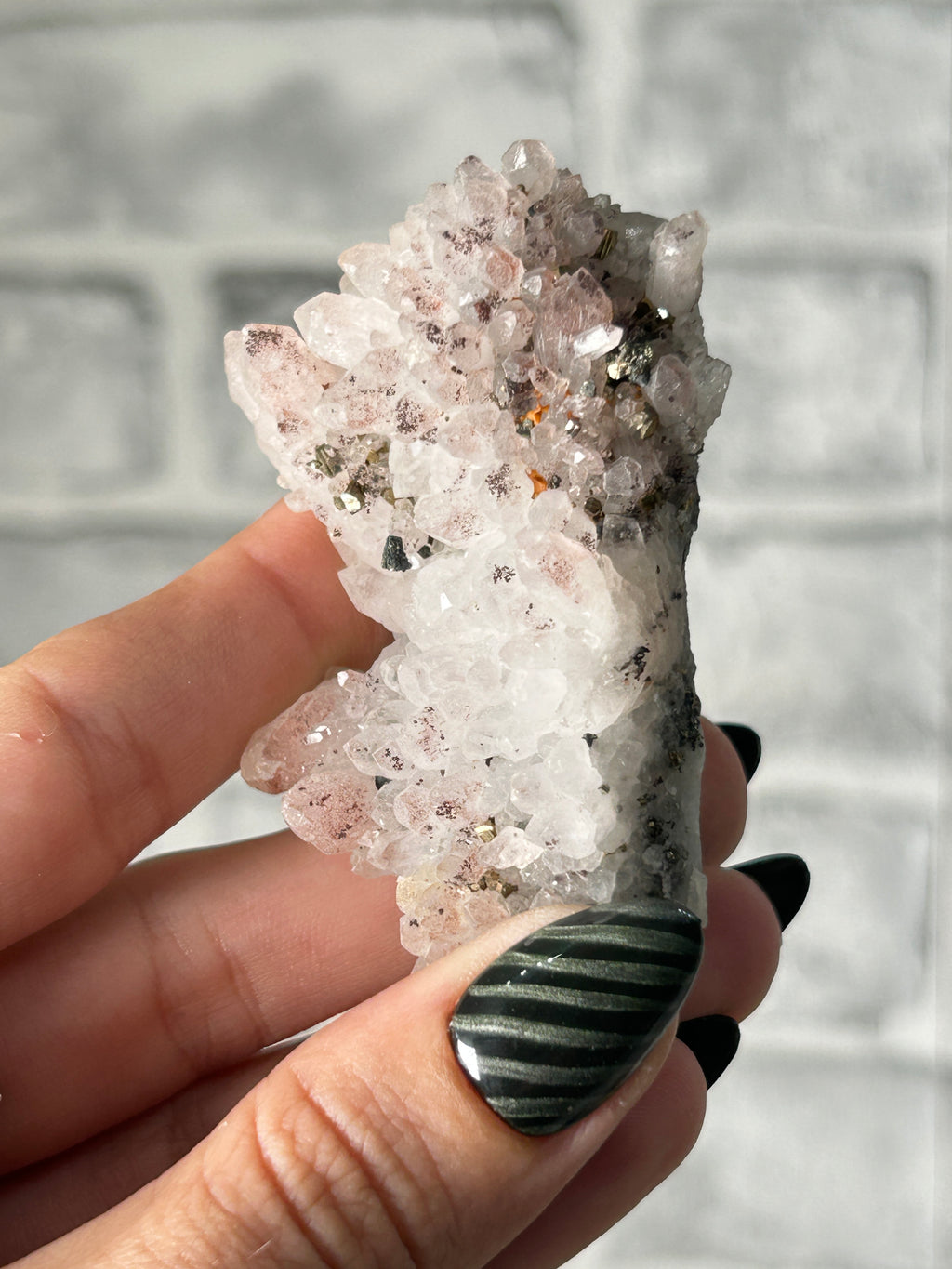 Red ‘Strawberry’ Quartz Cluster with Colourful Pyrite - Guizhou, China