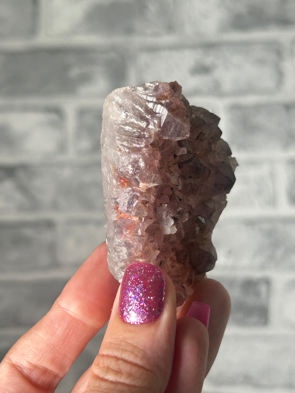 Red amethyst with Hematite inclusions