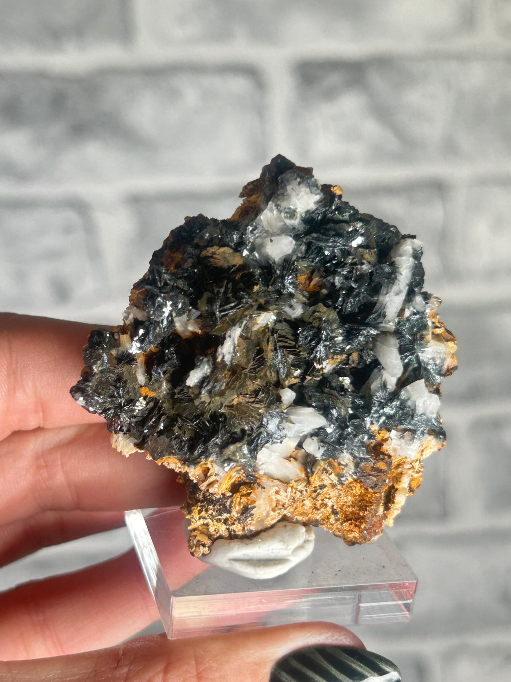 Specularite with Calcite from Guangdong, China