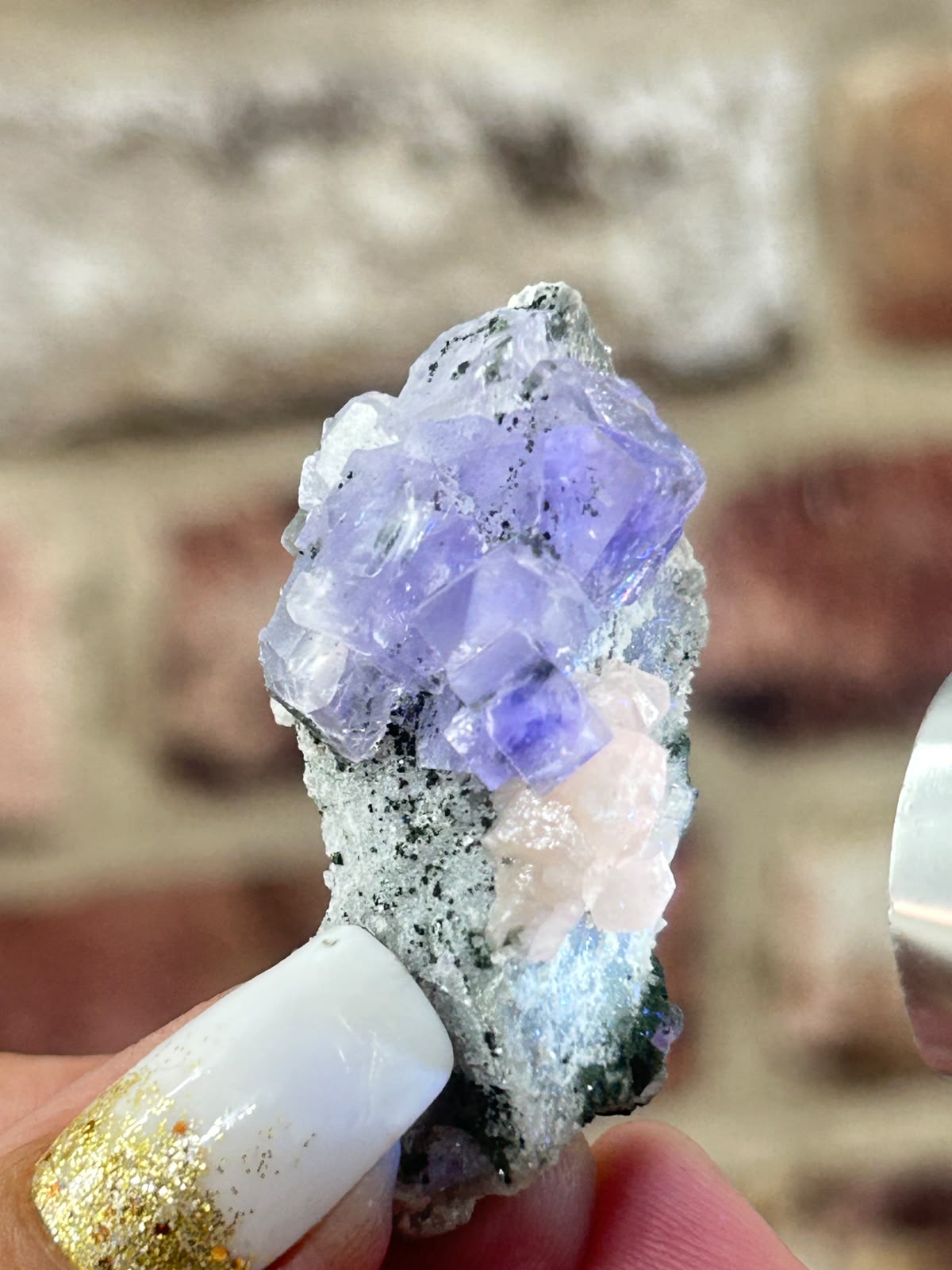Purple Fluorite with Calcite B