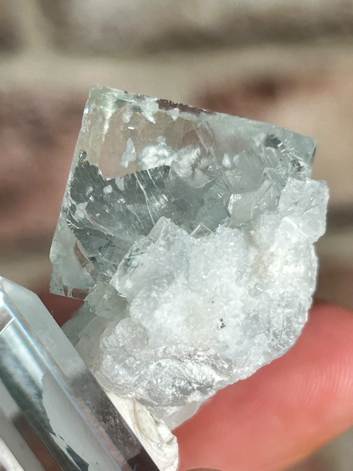 Glassy Fluorite on Quartz A