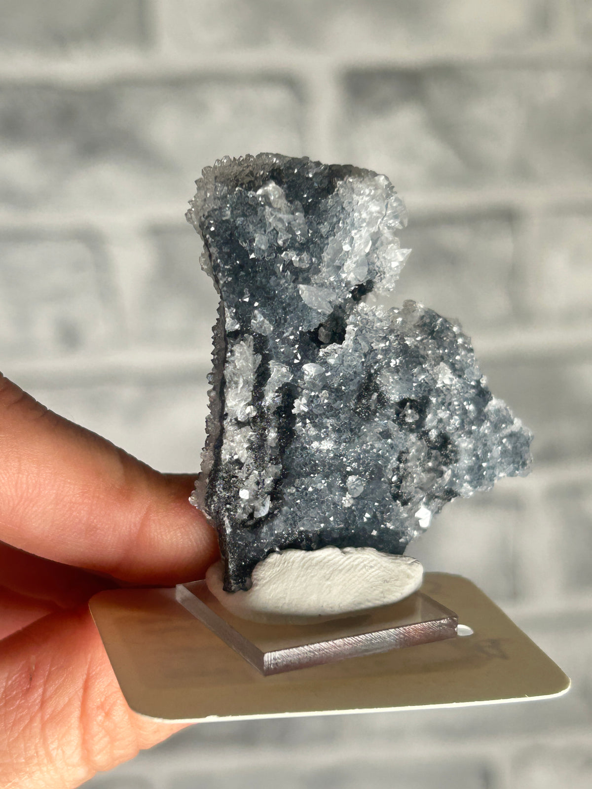 Black Chalcedony with druzy quartz and Calcite