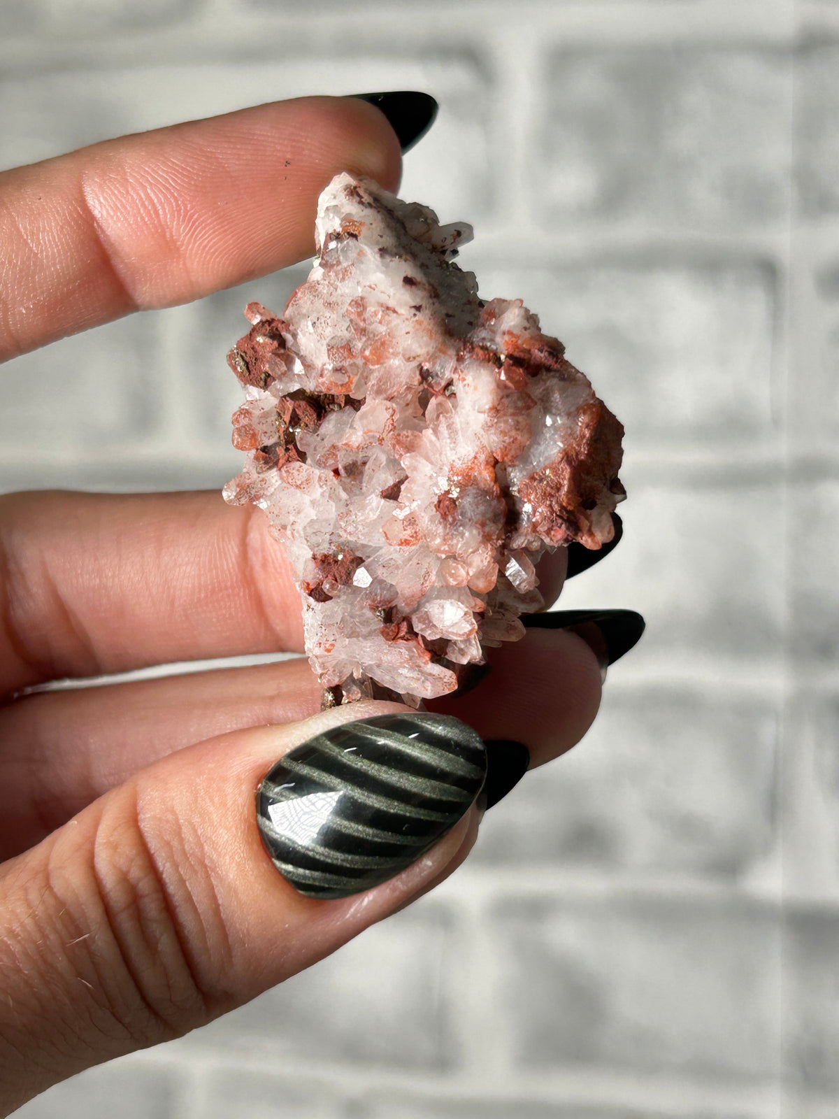 Red ‘Strawberry’ Quartz Cluster with Colourful Pyrite - Guizhou, China