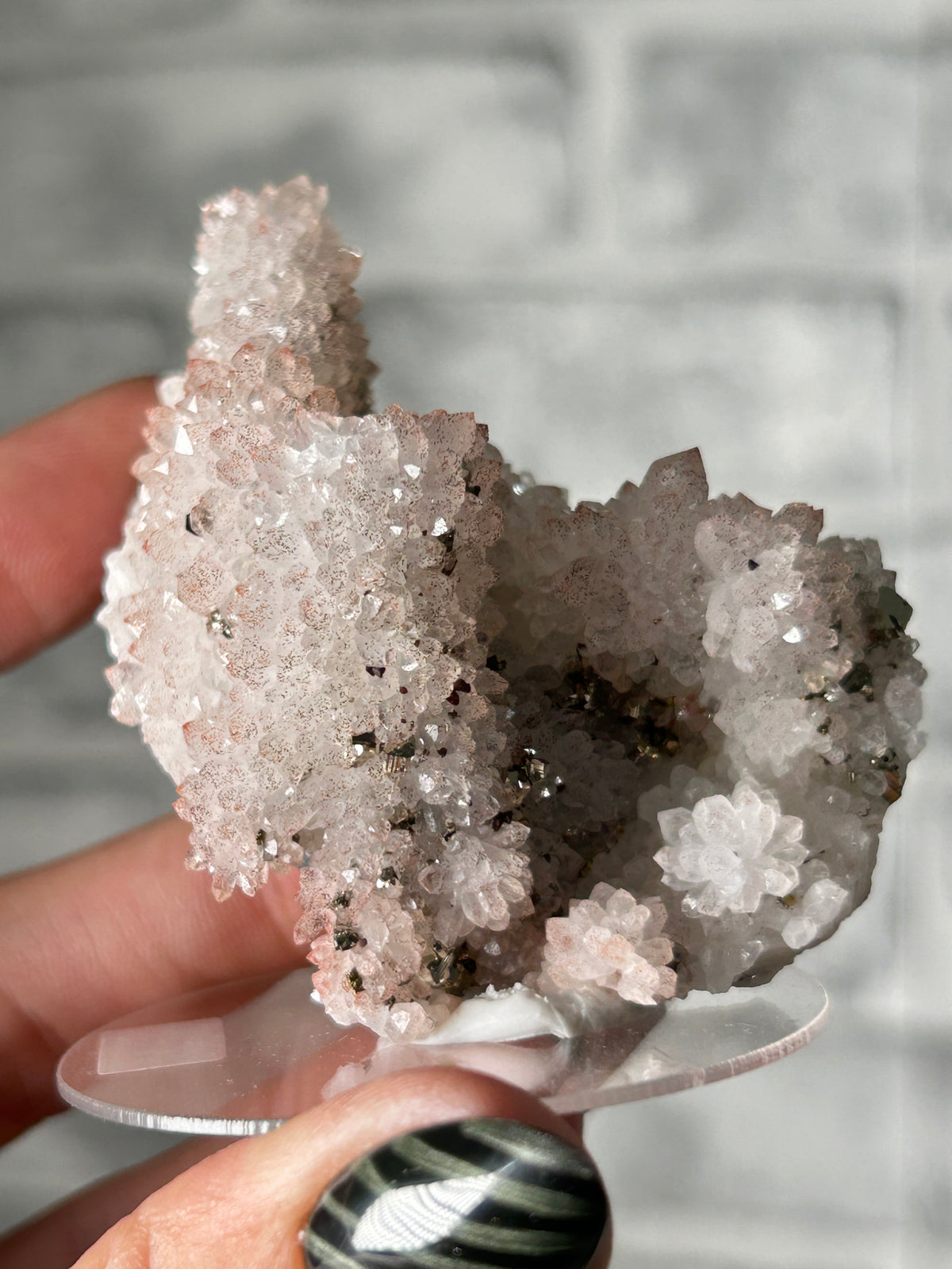 Red ‘Strawberry’ Quartz Cluster with Colourful Pyrite - Guizhou, China