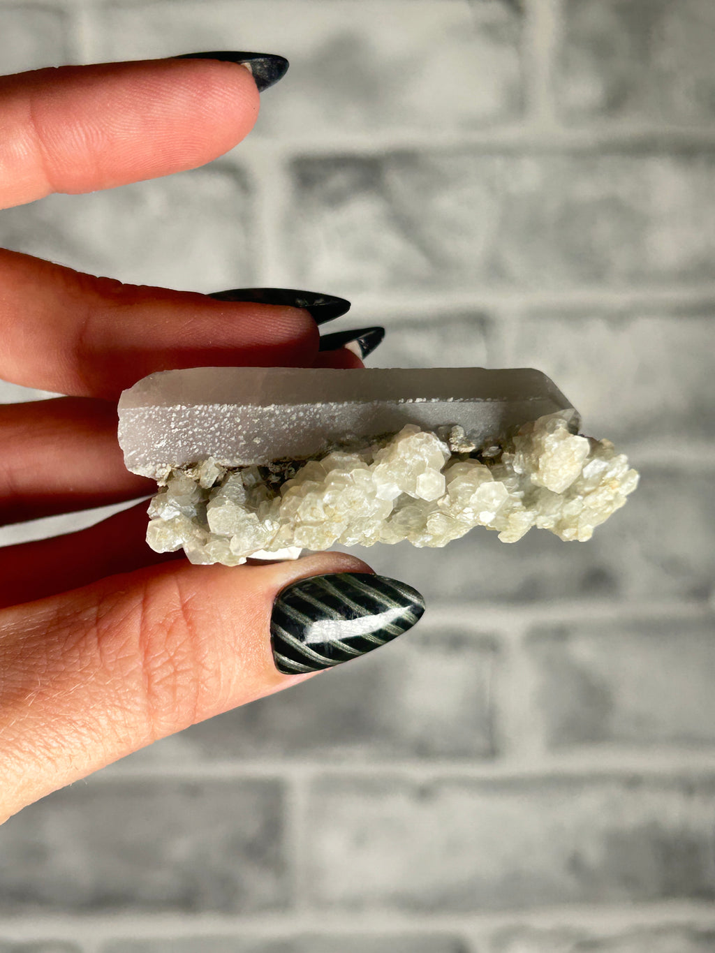 Candle Quartz with Green Calcite, Huanggang Fe-Sn Deposit, Inner Mongolia