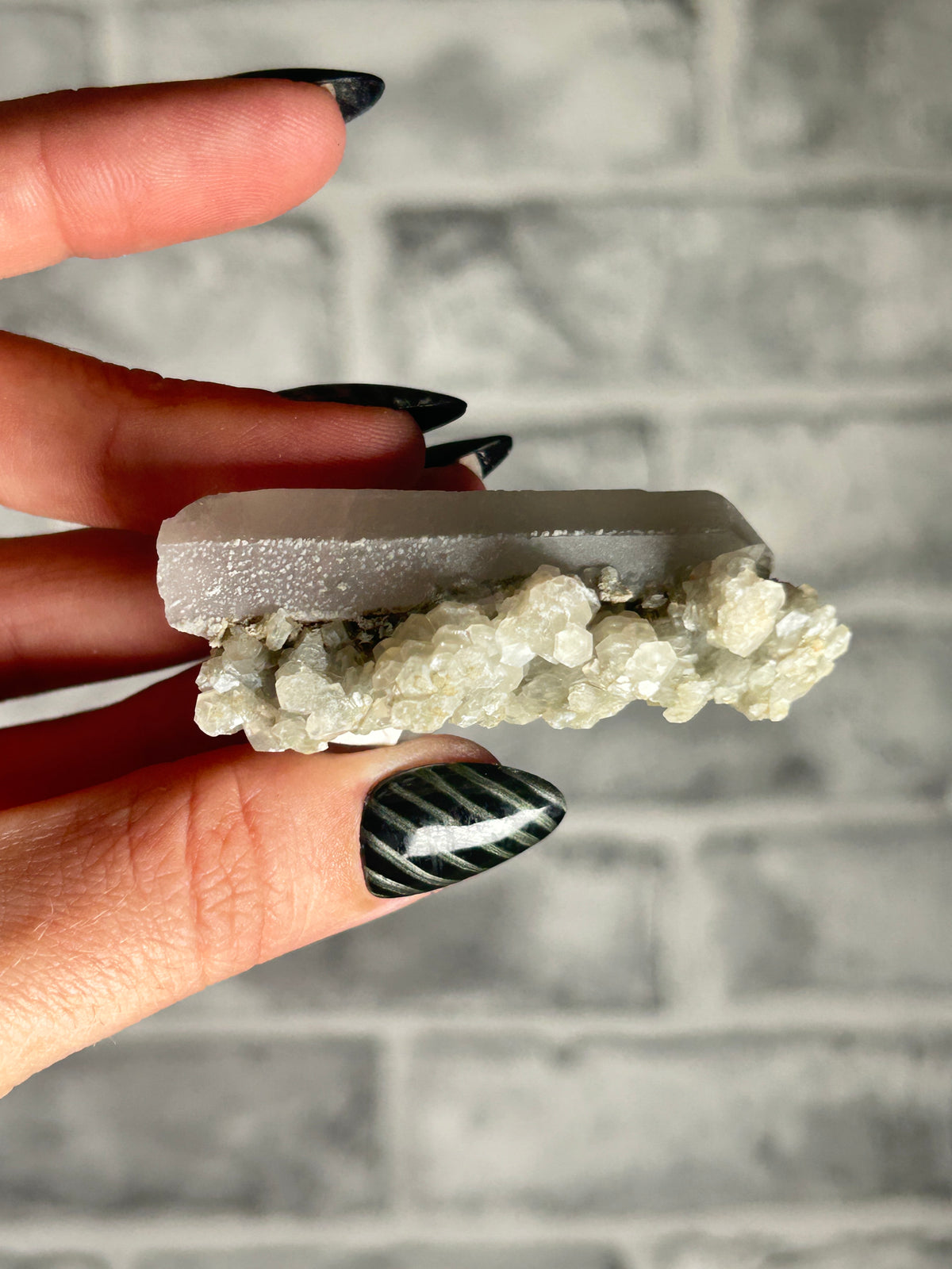 Candle Quartz with Green Calcite, Huanggang Fe-Sn Deposit, Inner Mongolia