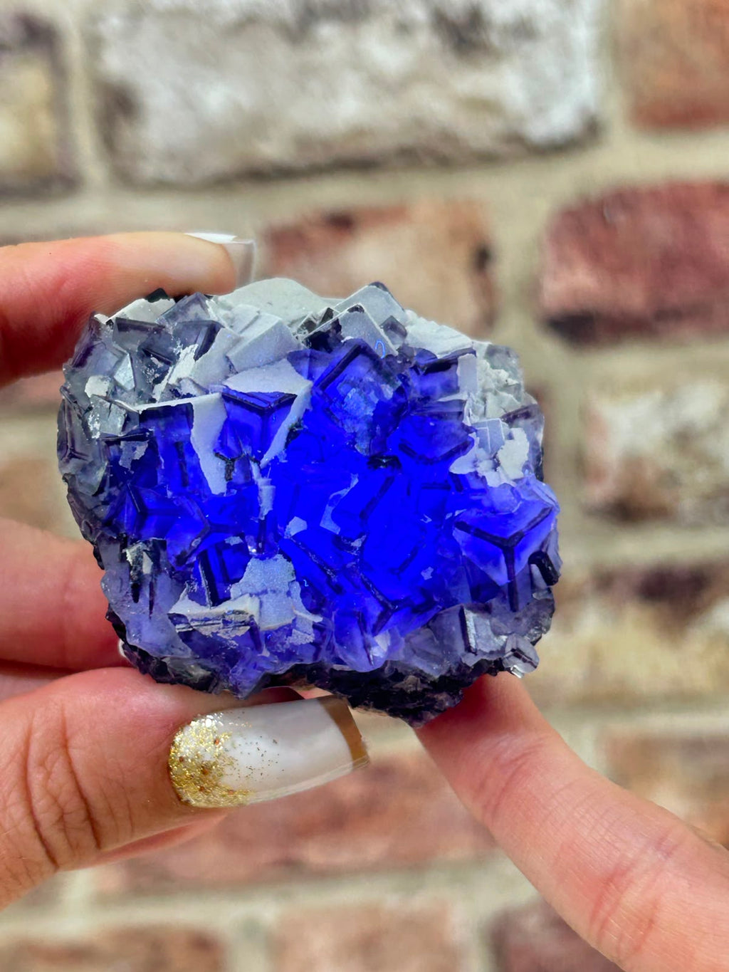Purple Edge Fluorite with Crystalline Coating