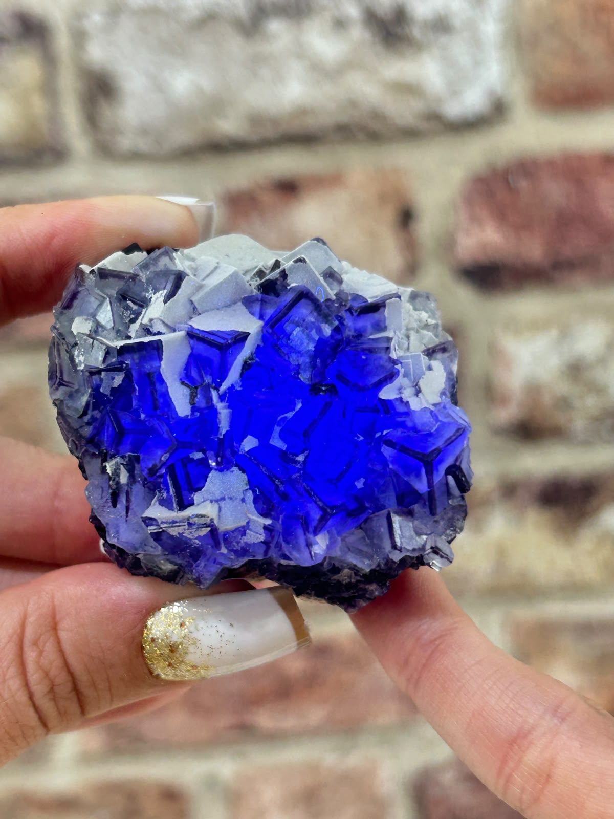Purple Edge Fluorite with Crystalline Coating