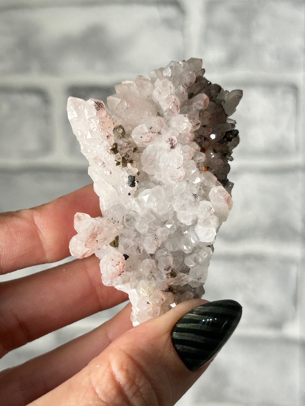 Red ‘Strawberry’ Quartz Cluster with Colourful Pyrite - Guizhou, China