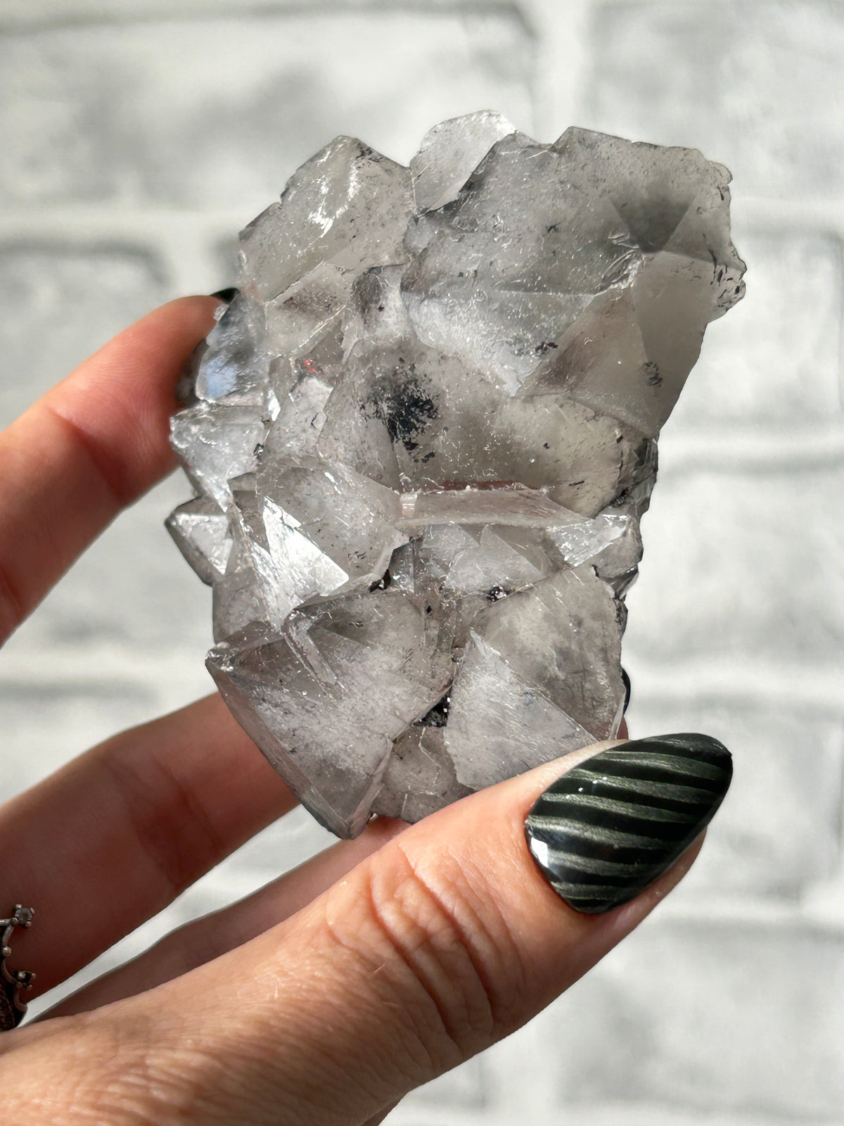 Black amethyst cluster with Hematite Phantoms -  Sichuan, China