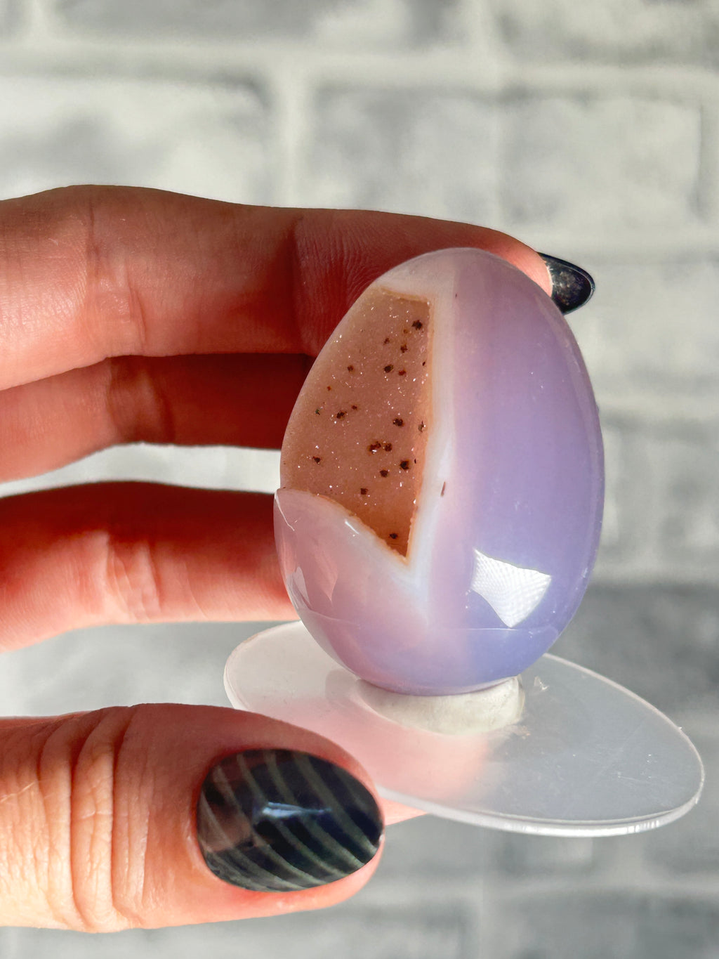 Druzy Agate Egg, Brazil