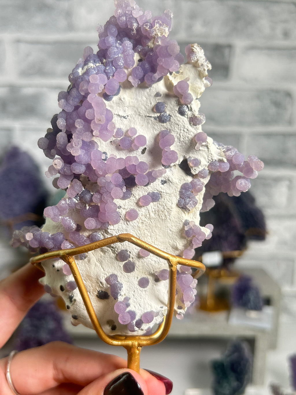 Purple Grape Agate on White Matrix F