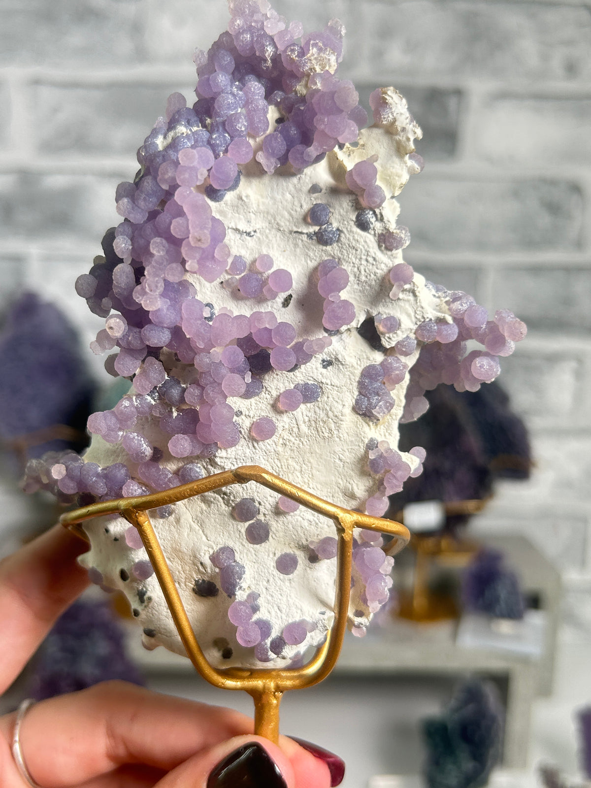 Purple Grape Agate on White Matrix F