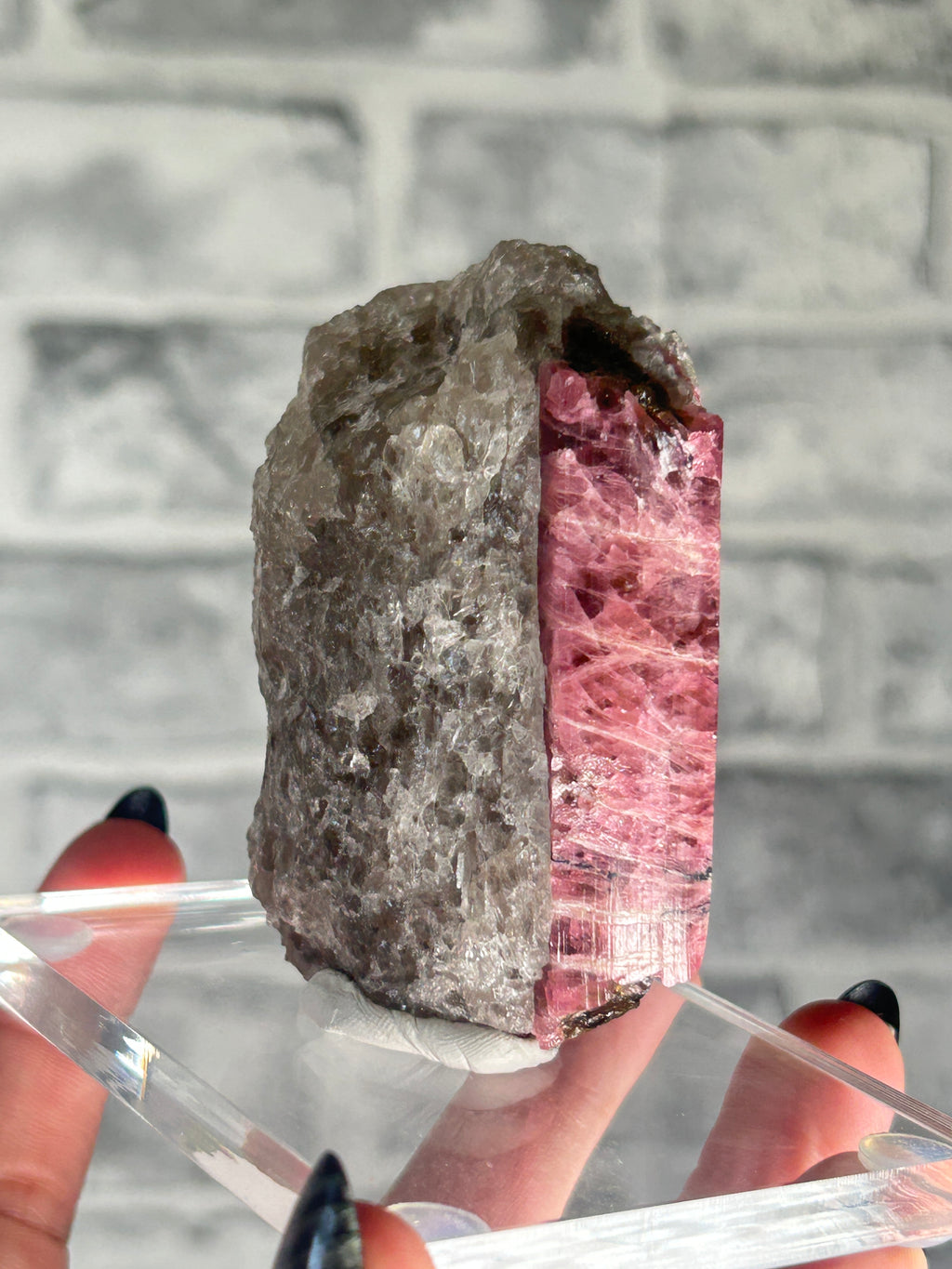 Watermelon Tourmaline on Quartz