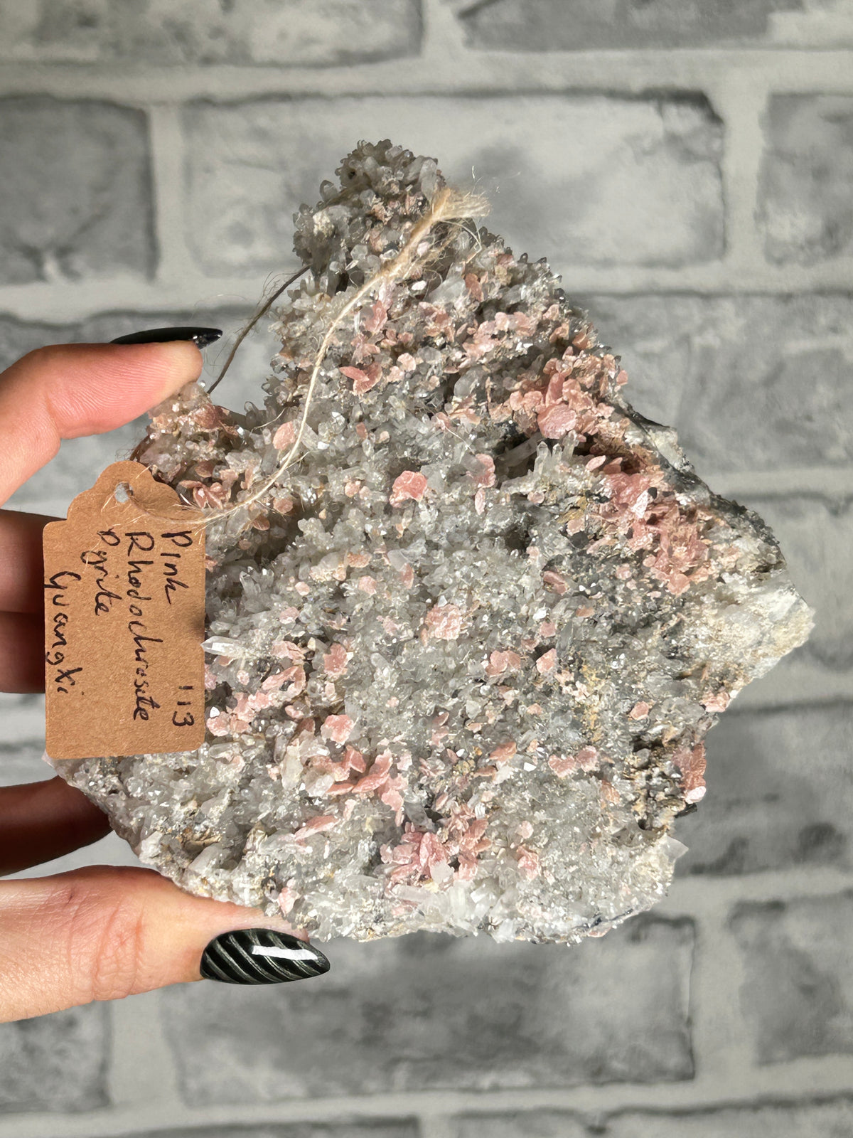 Rhodochrosite, Pyrite and Quartz, GuangXi, China