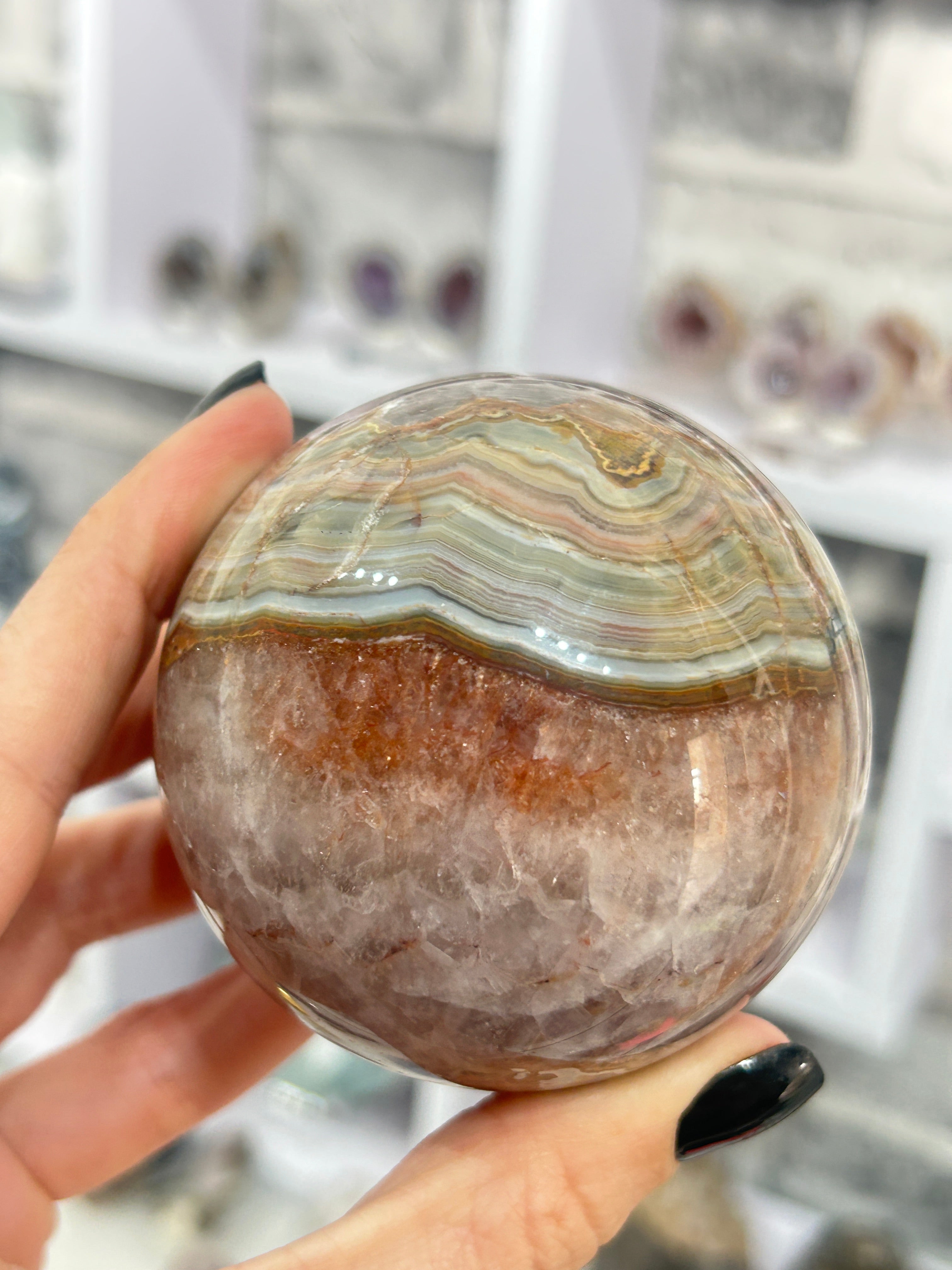 Amethyst & Crazy Lace Agate Sphere