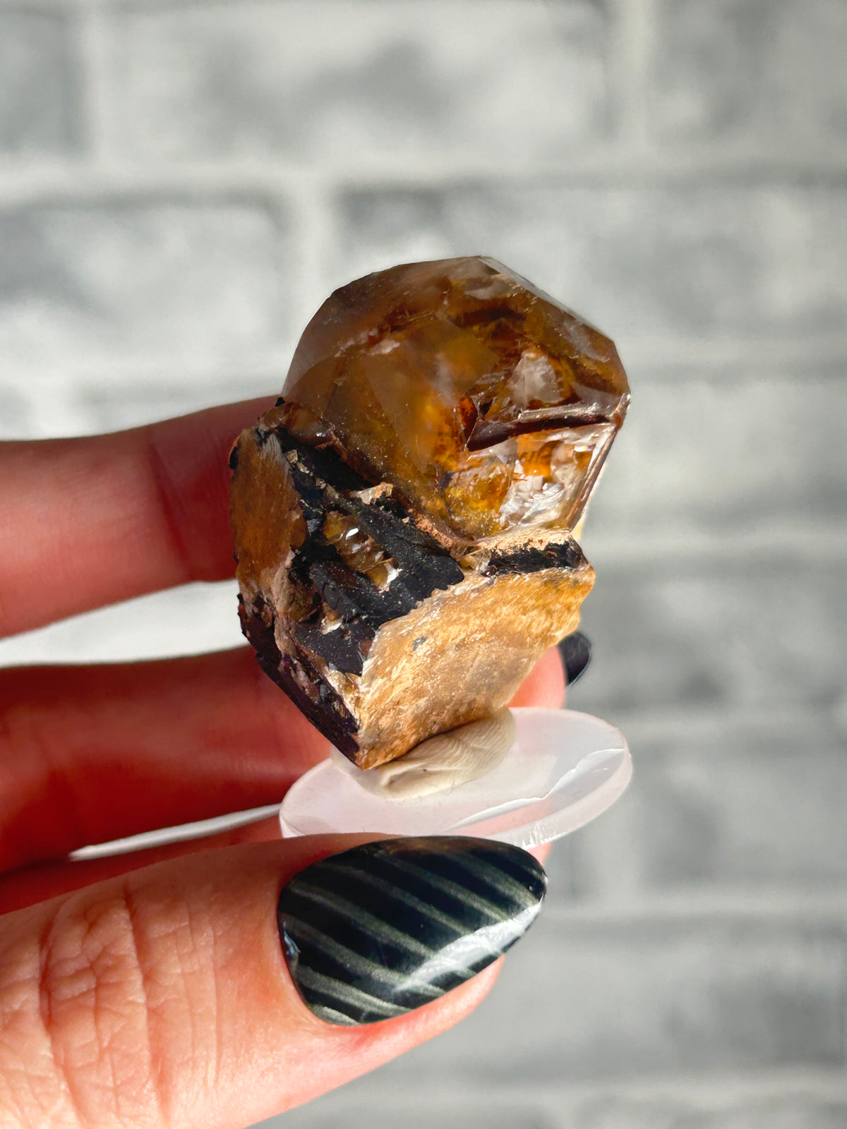 Clear Calcite with iron staining and haematite rom Daye, Hubei, China