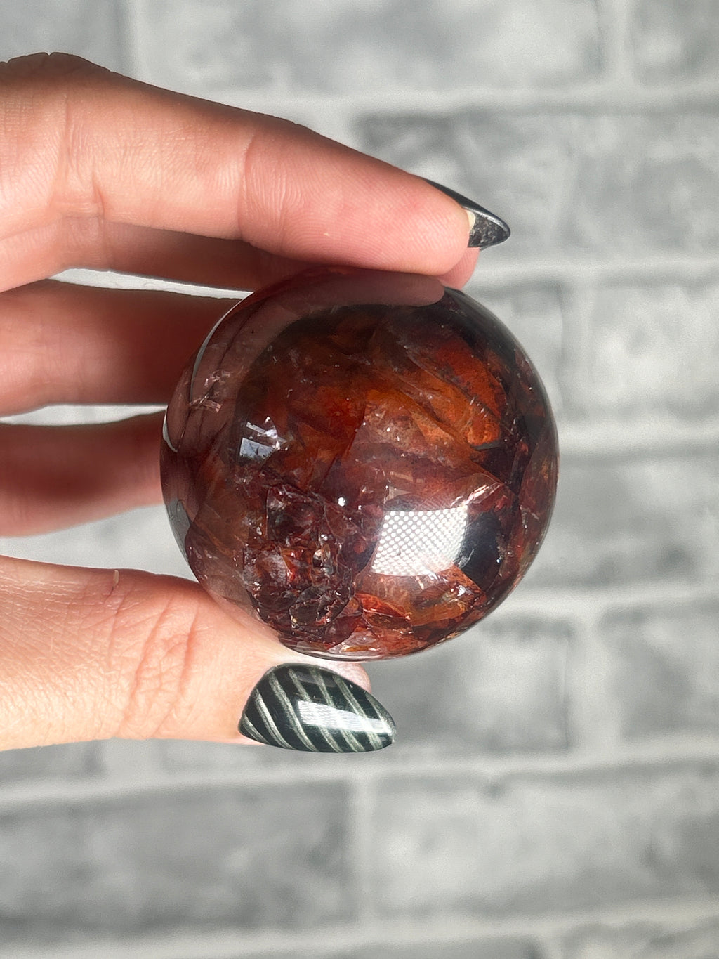 Clear Fire Quartz Sphere
