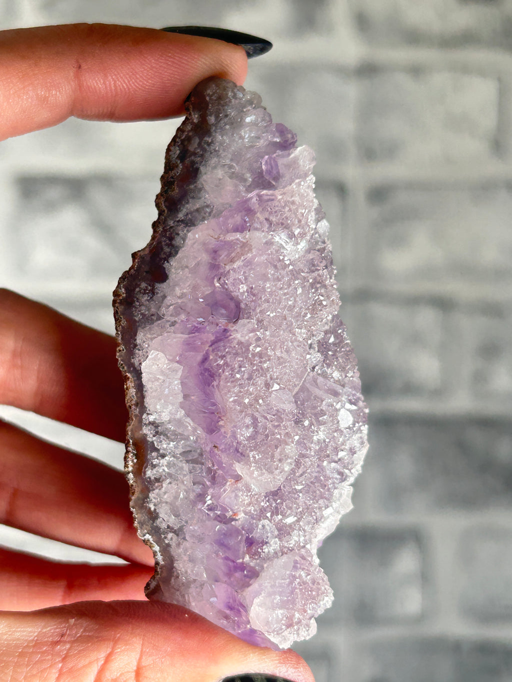 Madagascan Amethyst with Sugar Druzy Coating