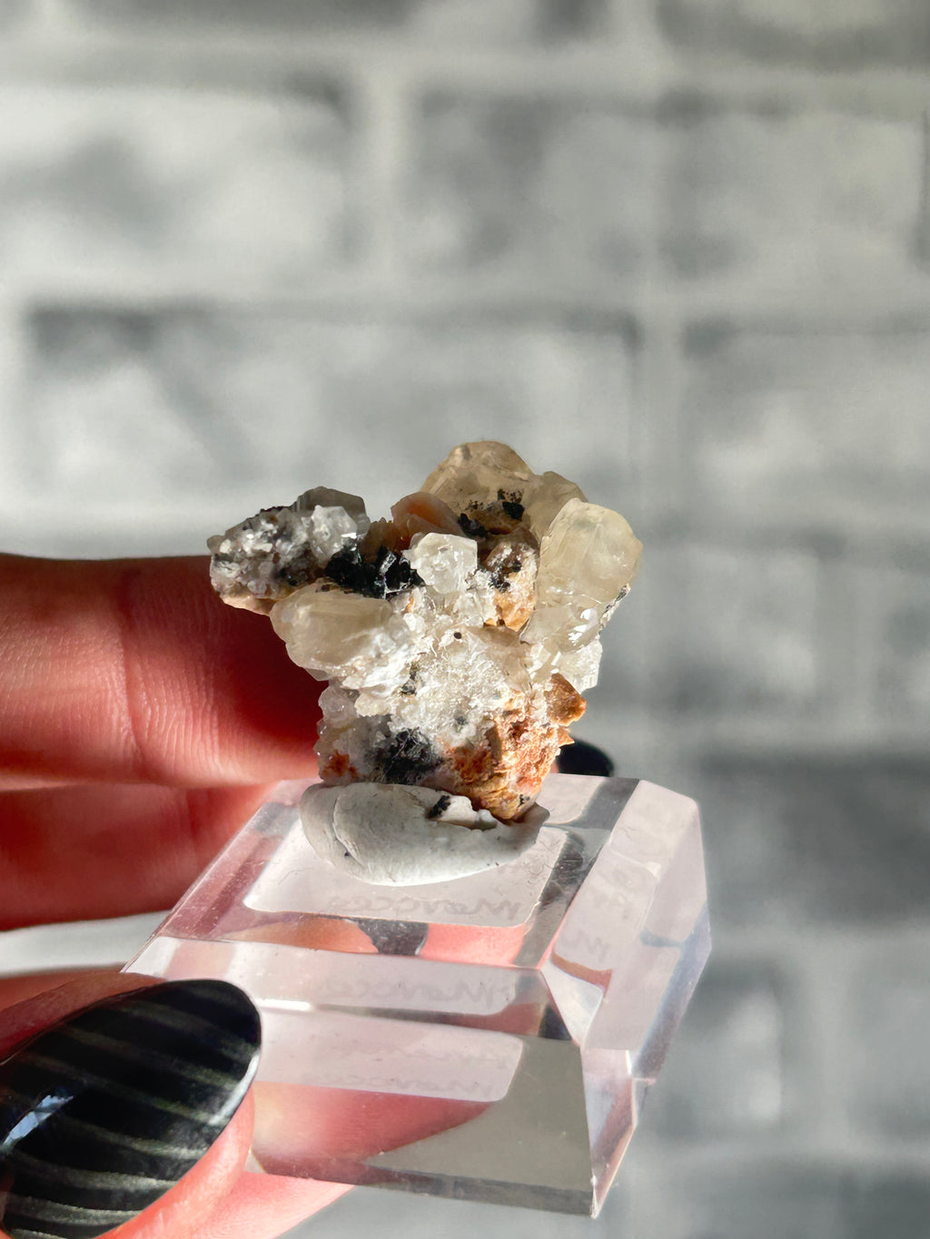 Cerusite on Barite from Morocco