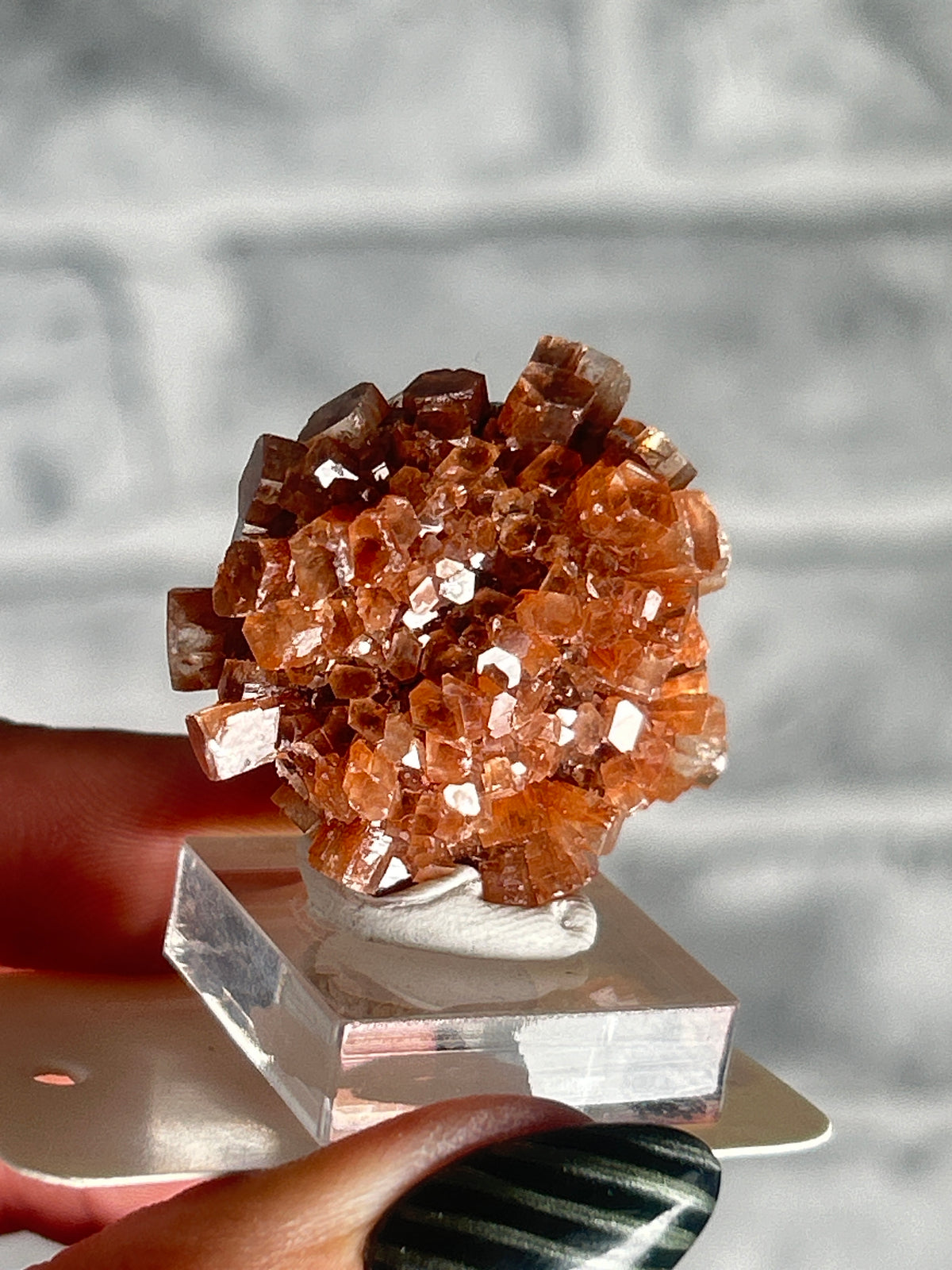 Spudnik Red Aragonite Cluster