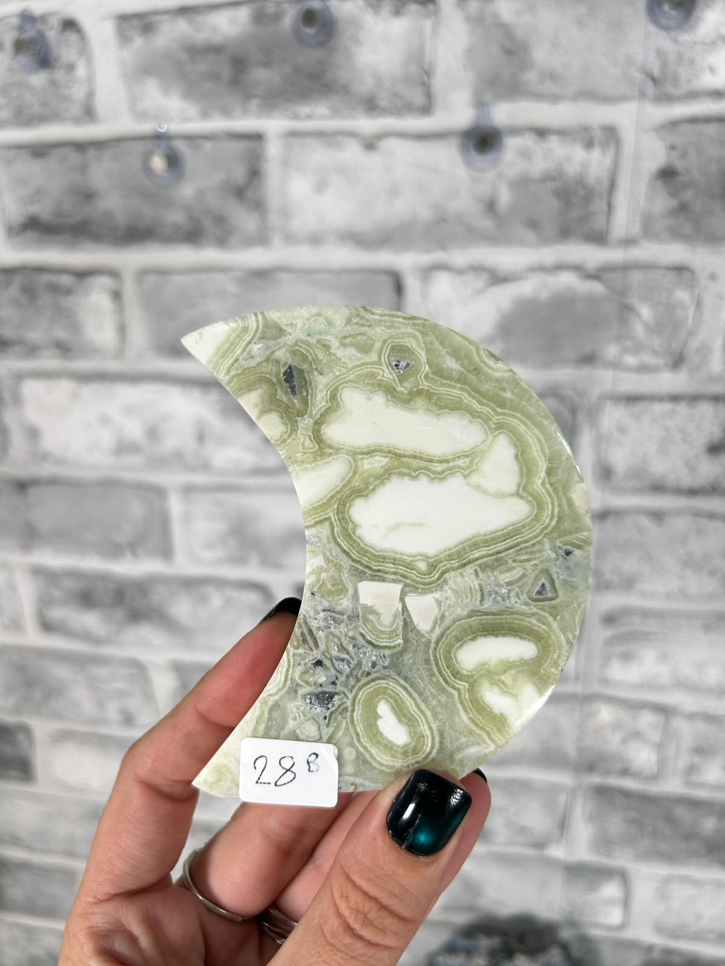 Green Maligano Jasper Crescent Moon #2