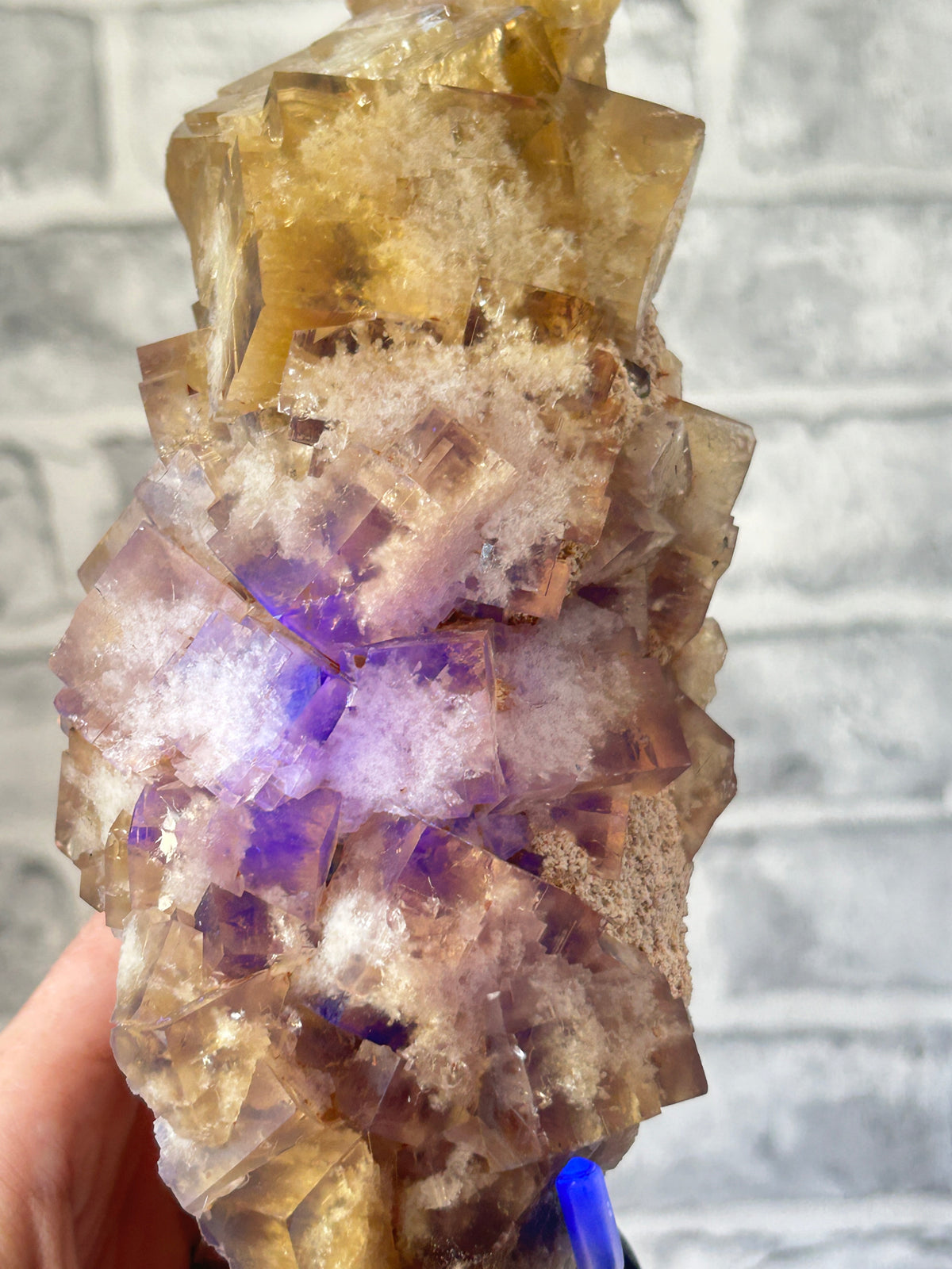 Golden Yellow Cubic Fluorite on Dolomite Matrix
Huairou District, Beijing, China