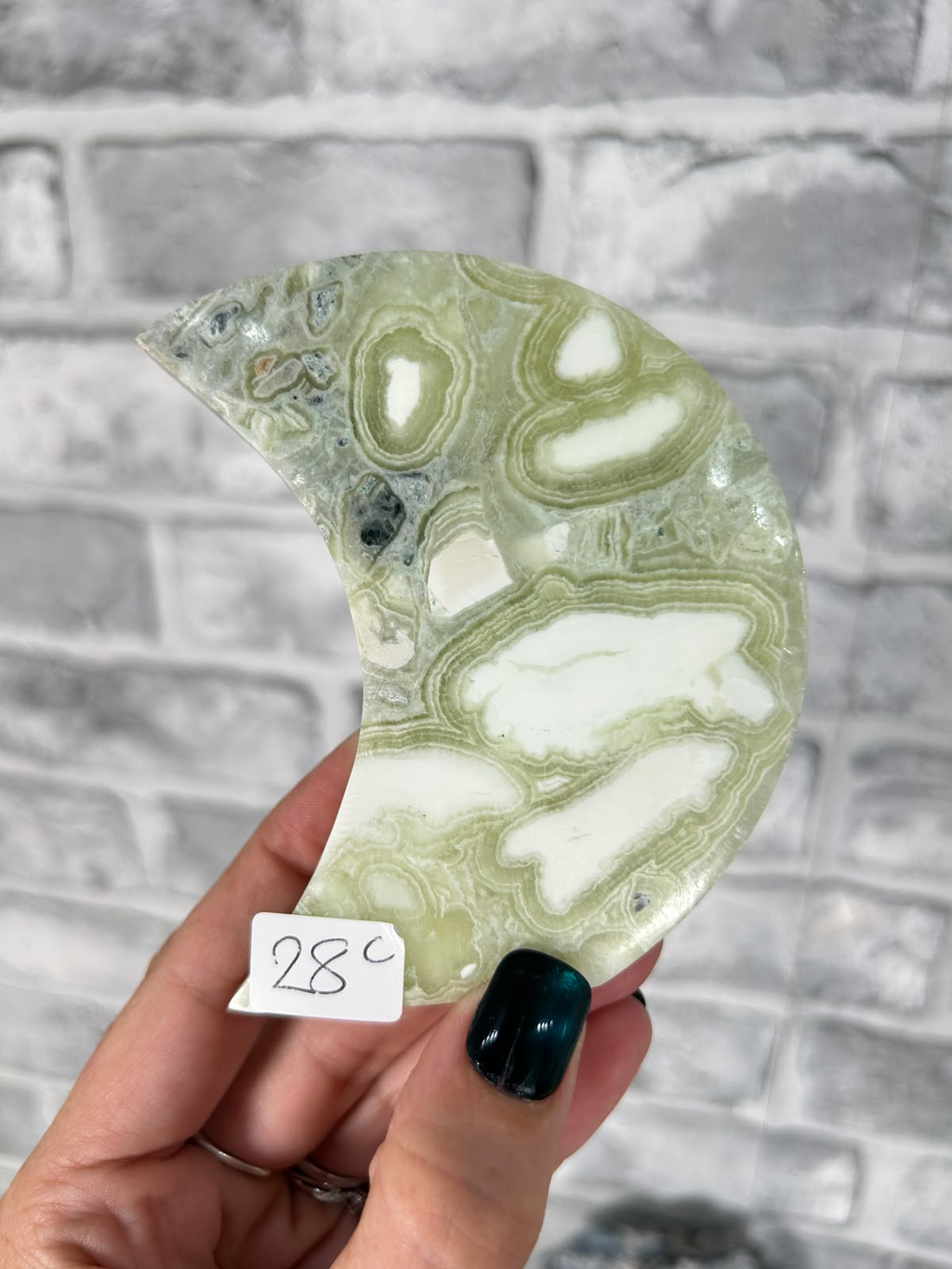 Green Maligano Jasper Crescent Moon #3