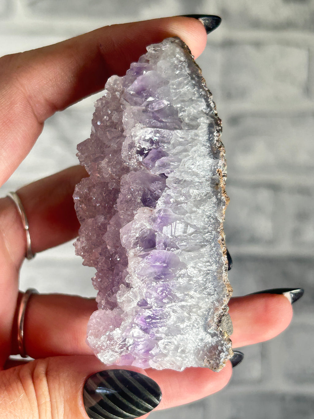 Madagascan Amethyst with Sugar Druzy Coating