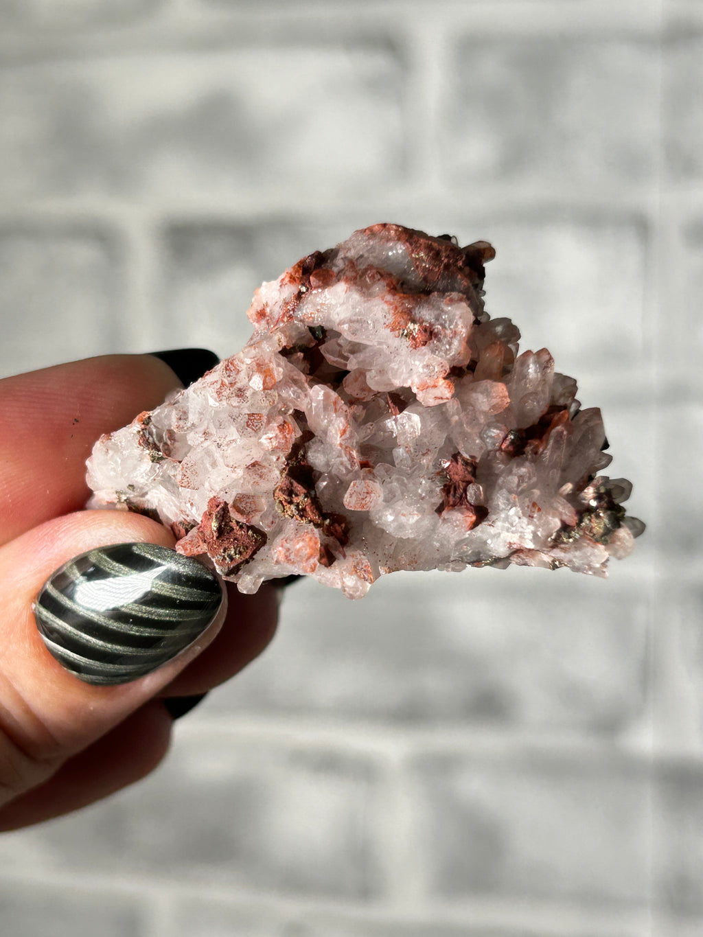 Red ‘Strawberry’ Quartz Cluster with Colourful Pyrite - Guizhou, China