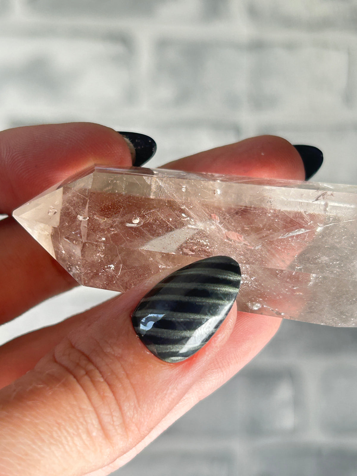 Rutile and Enhydro Clear Quartz Tower,