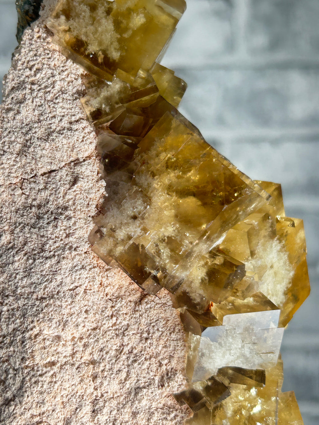 Golden Yellow Cubic Fluorite on Dolomite Matrix
Huairou District, Beijing, China
