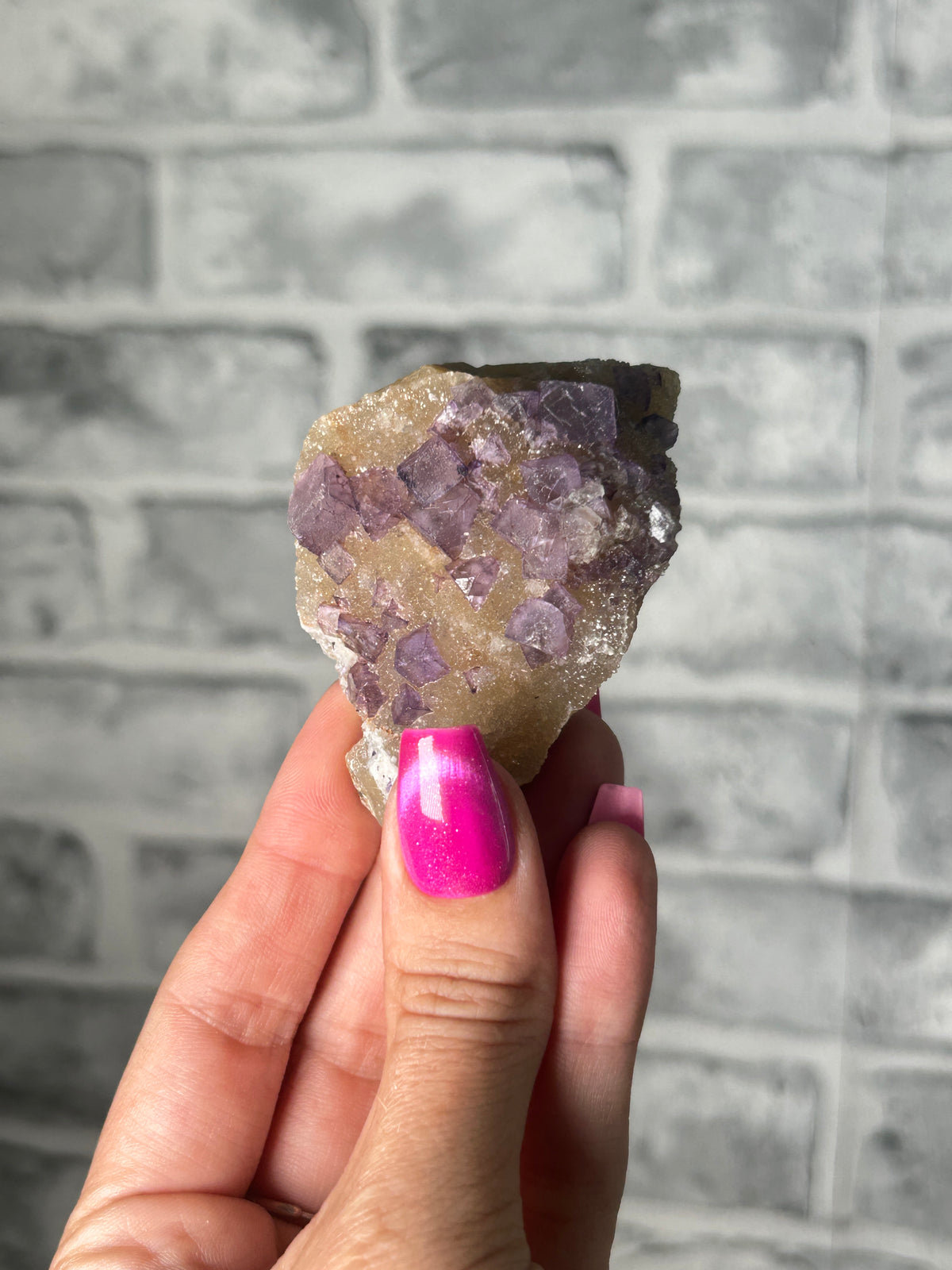 Cubic Fluorite on Yellow Sugary Quartz