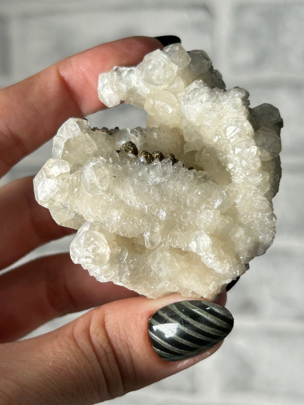 Pyrite on Calcite from Hunan, China