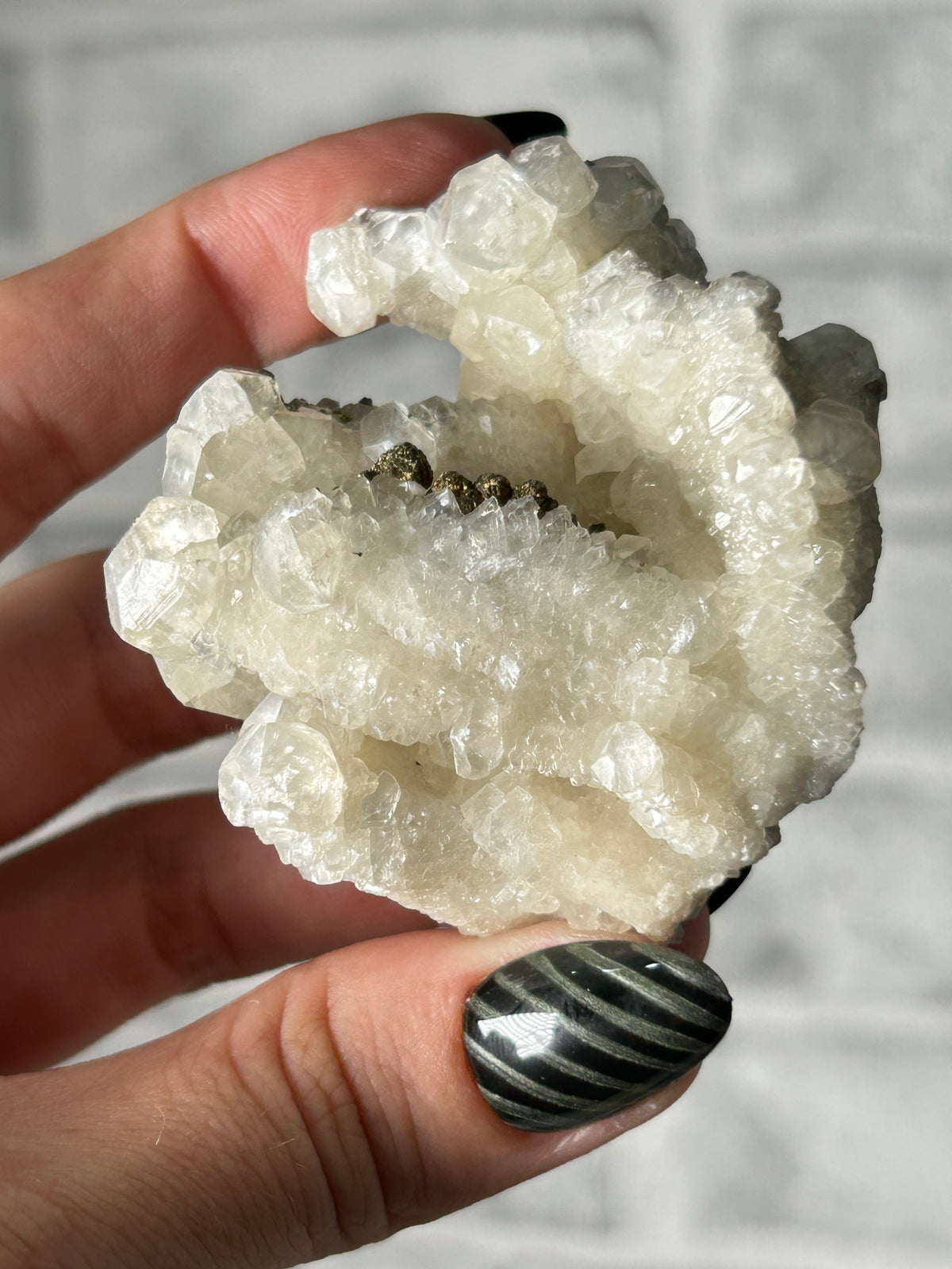 Pyrite on Calcite from Hunan, China