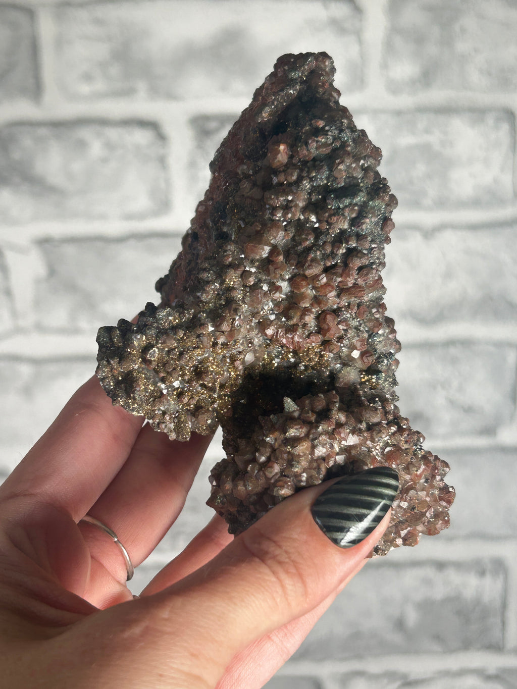 Pyrite on Benz Calcite from Daye, Hubei, China