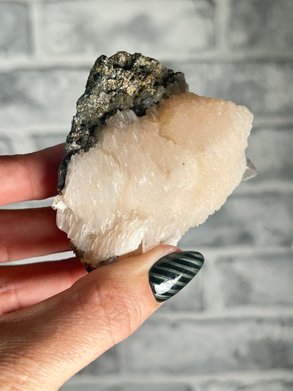 thousand layer calcite on Quartz, Huanggang Fe-Sn Deposit, Inner Mongolia